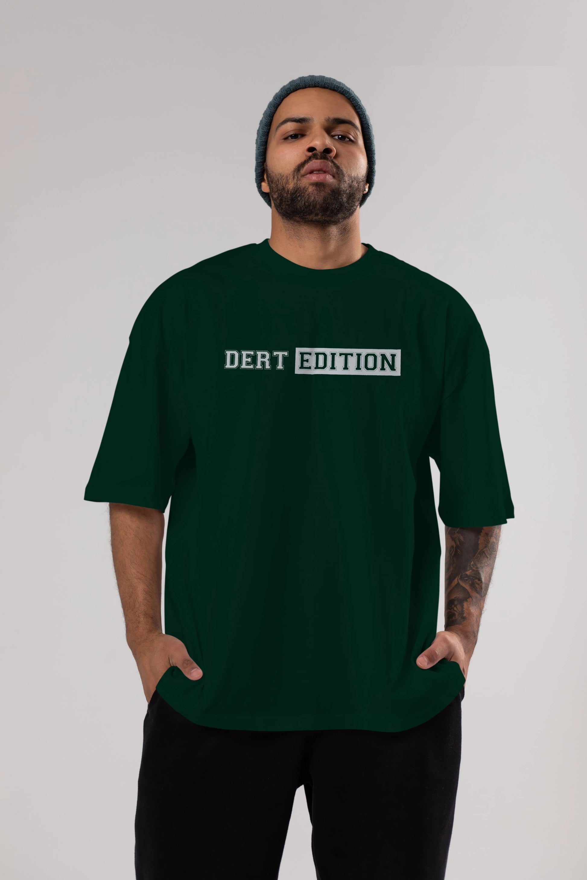 Dert Edition Ön Baskılı Oversize t-shirt %100 pamuk Erkek Kadın Unisex