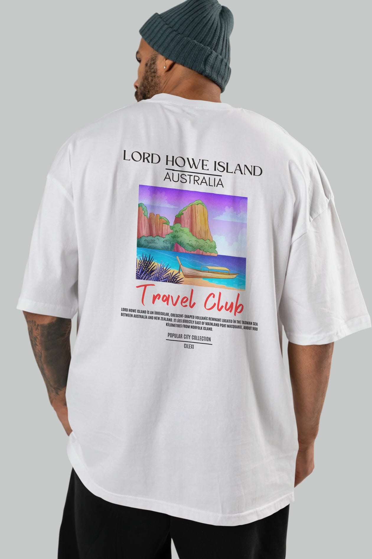 Lord Howe İsland Australia Arka Baskılı Oversize t-shirt Erkek Kadın Pamuk Bisiklet Yaka tişort