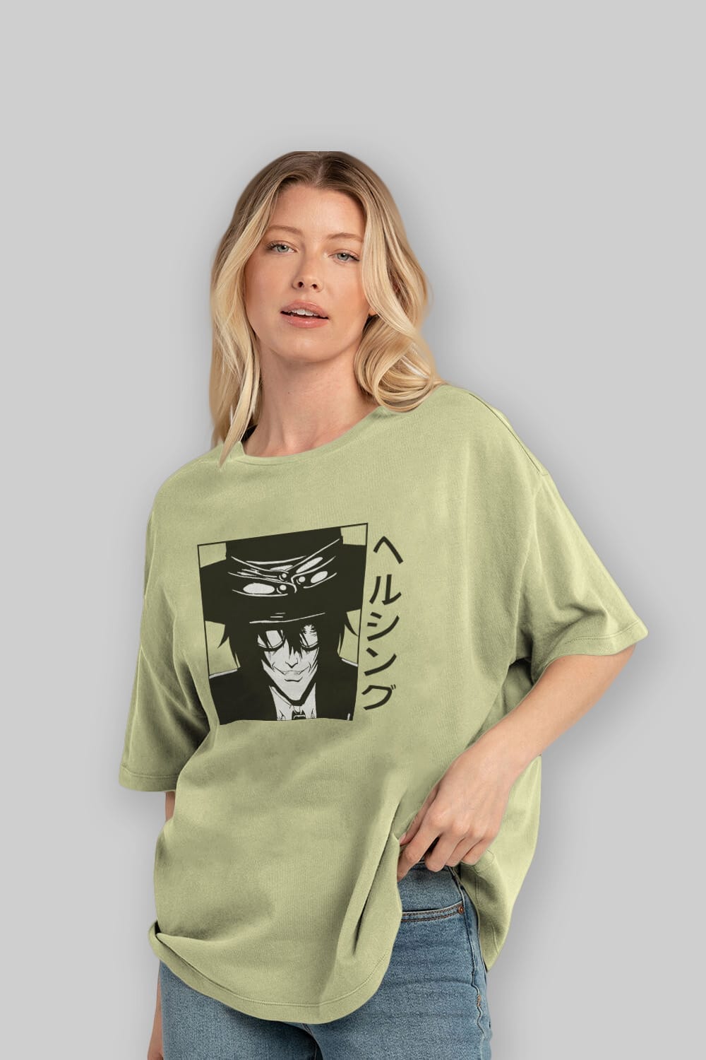 Alucard 1 Anime Ön Baskılı Oversize t-shirt %100 pamuk Erkek Kadın Unisex