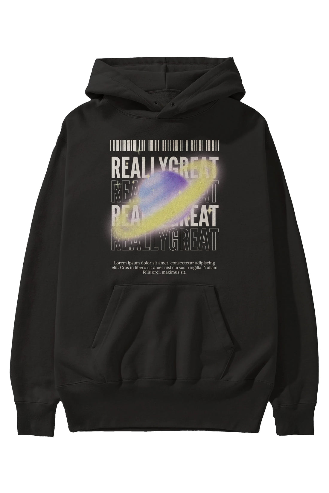 Really Great 2 Yazılı Ön Baskılı Oversize Hoodie Kapüşonlu Sweatshirt Erkek Kadın Unisex
