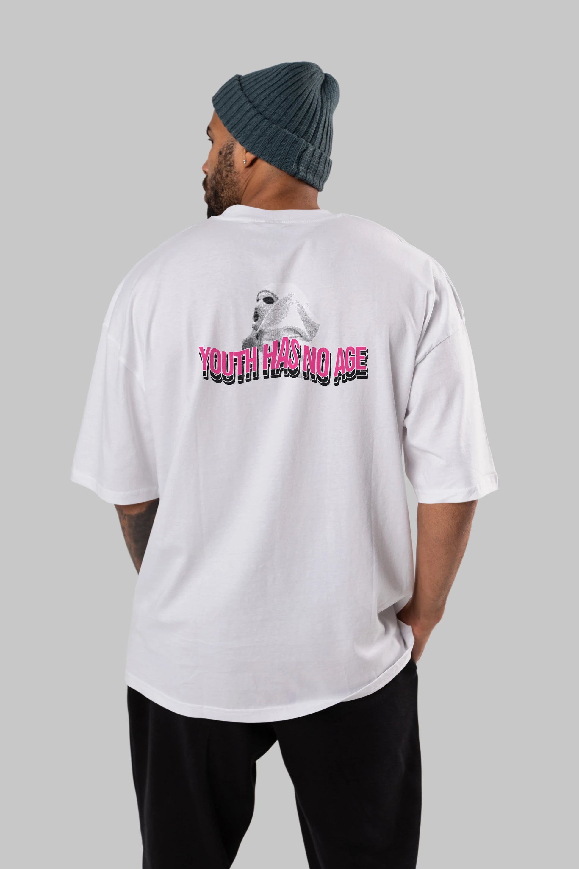 Youth Has No Age Arka Baskılı Oversize t-shirt Erkek Kadın Unisex