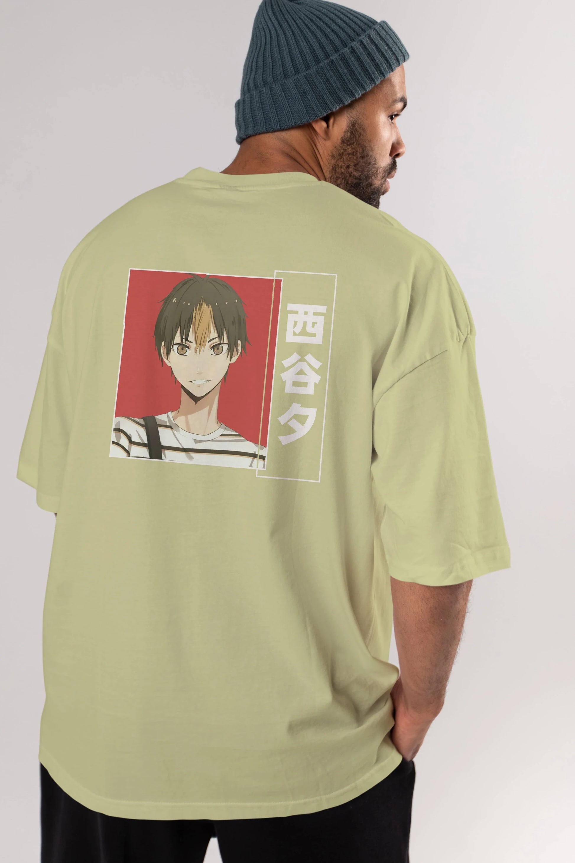 Yuu Nishinoya 1 Anime Arka Baskılı Oversize t-shirt Erkek Kadın Unisex