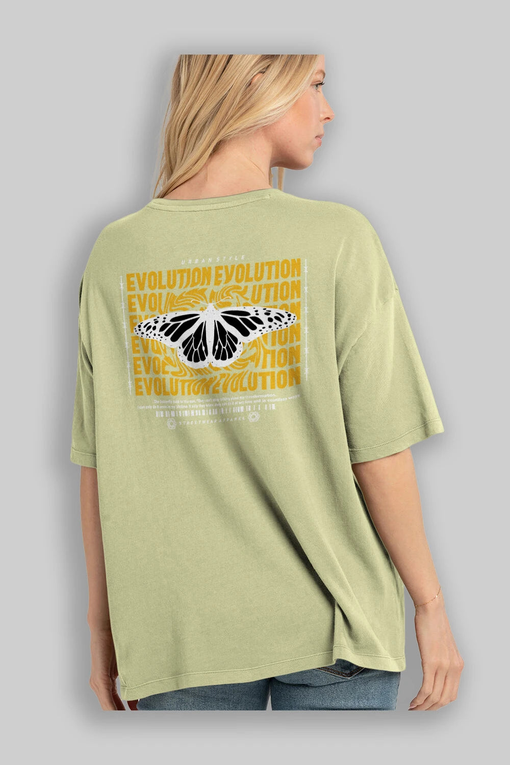 Evolution Urban Style Arka Baskılı Oversize t-shirt Erkek Kadın Unisex