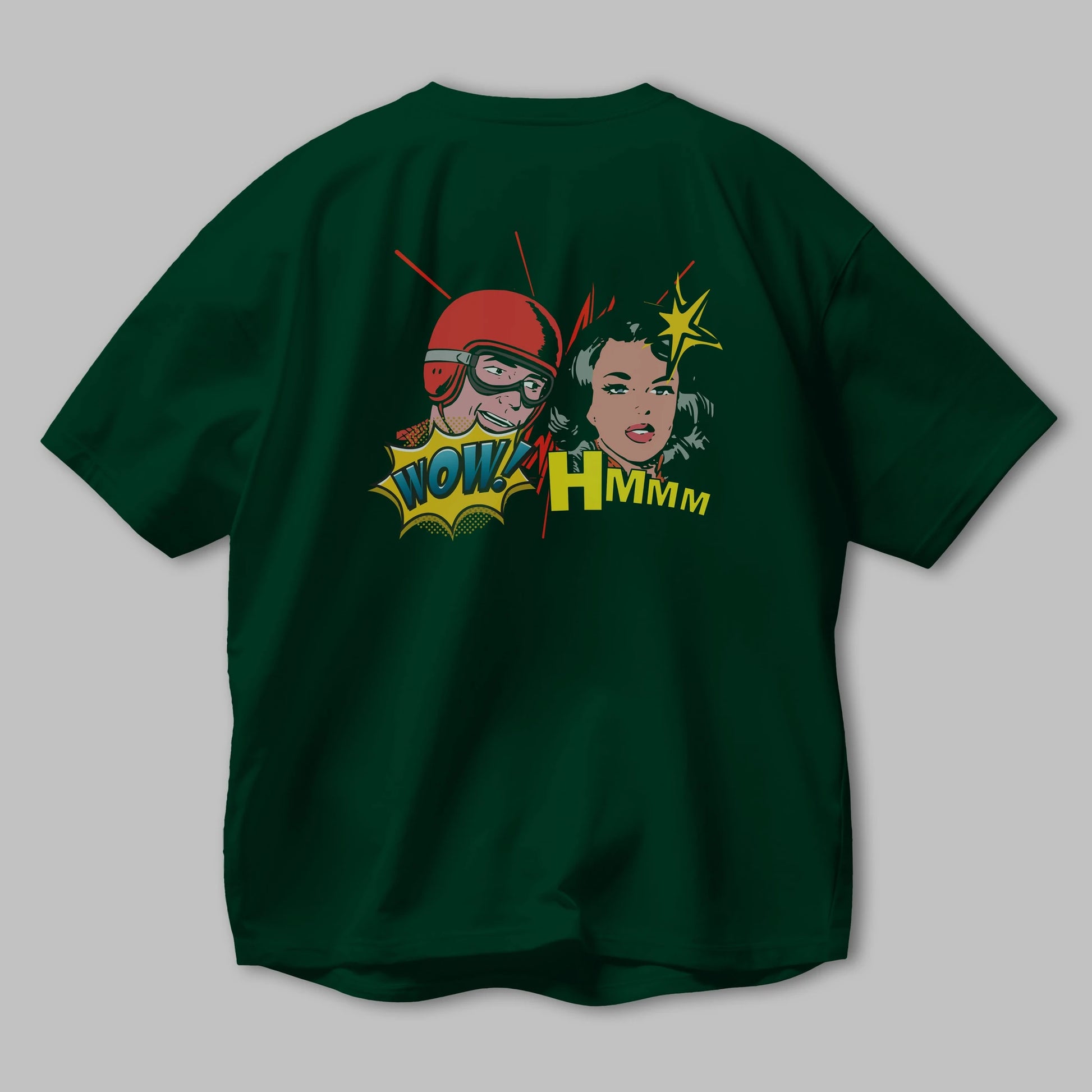 Comic Wow Yazılı Arka Baskılı Oversize t-shirt Erkek Kadın Unisex