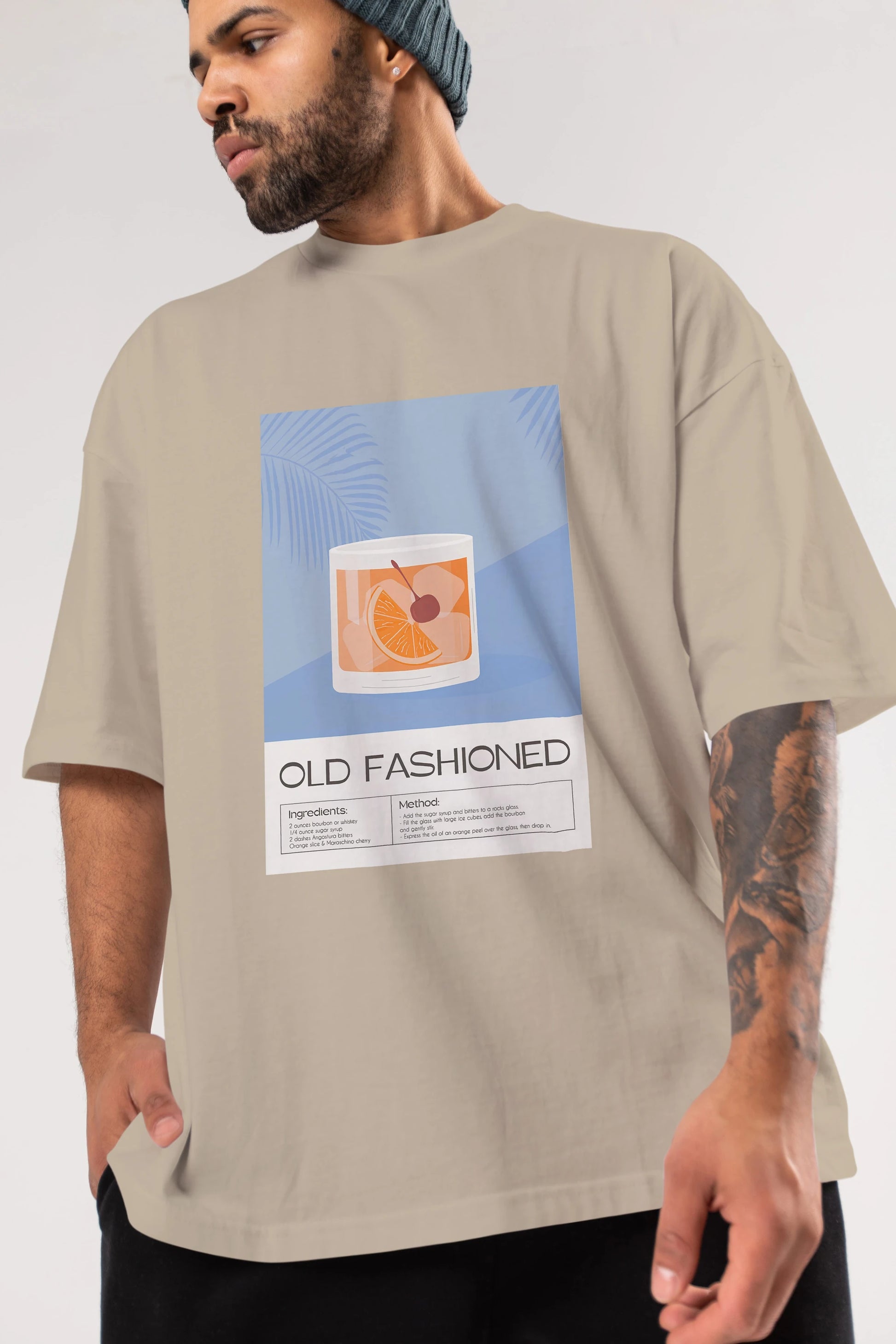 Old Fashioned 3 Ön Baskılı Oversize t-shirt Erkek Kadın Unisex %100 Pamuk Bisiklet Yaka tişort