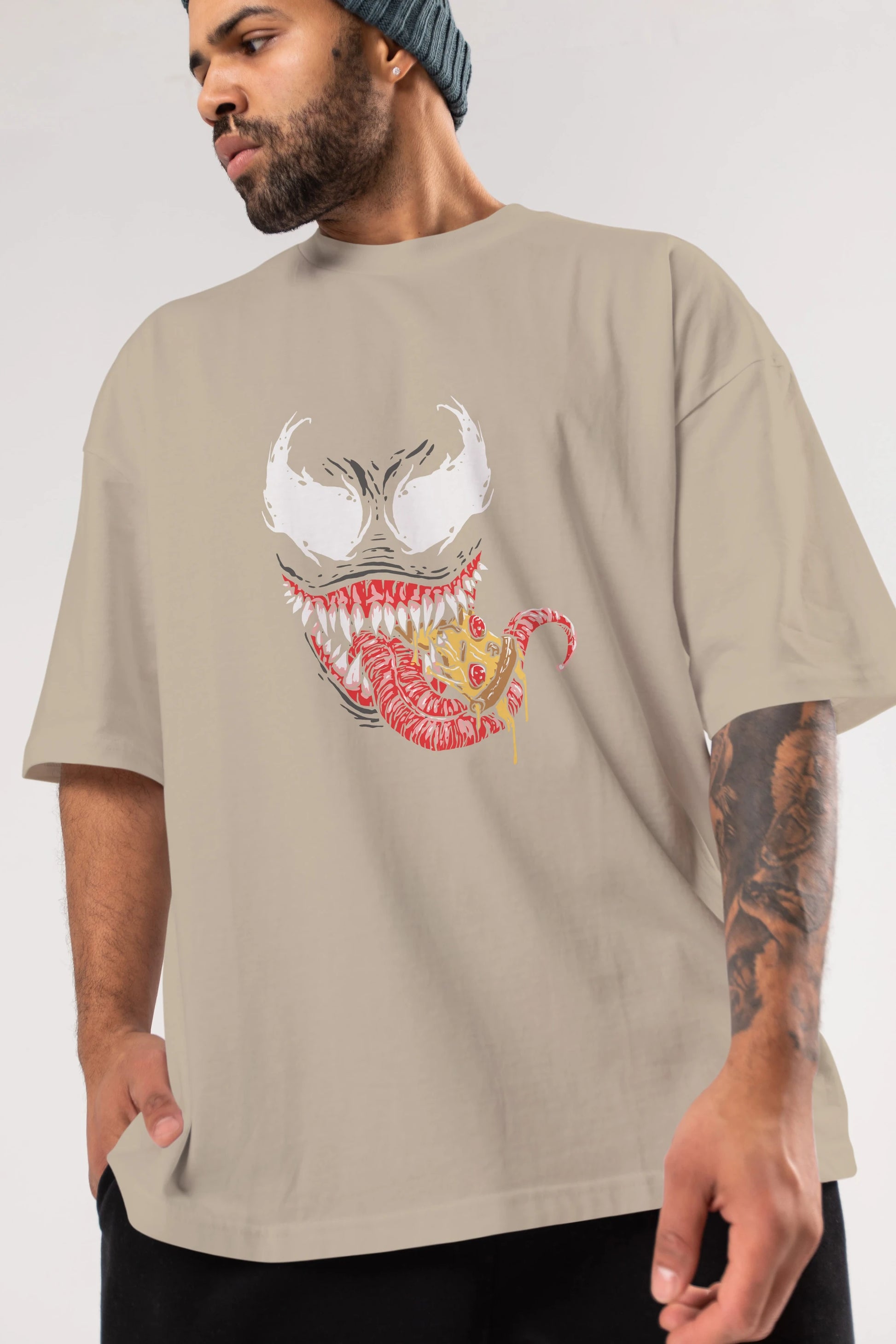 Venom (1) Ön Baskılı Oversize t-shirt Erkek Kadın Unisex %100 Pamuk Bisiklet Yaka tişort