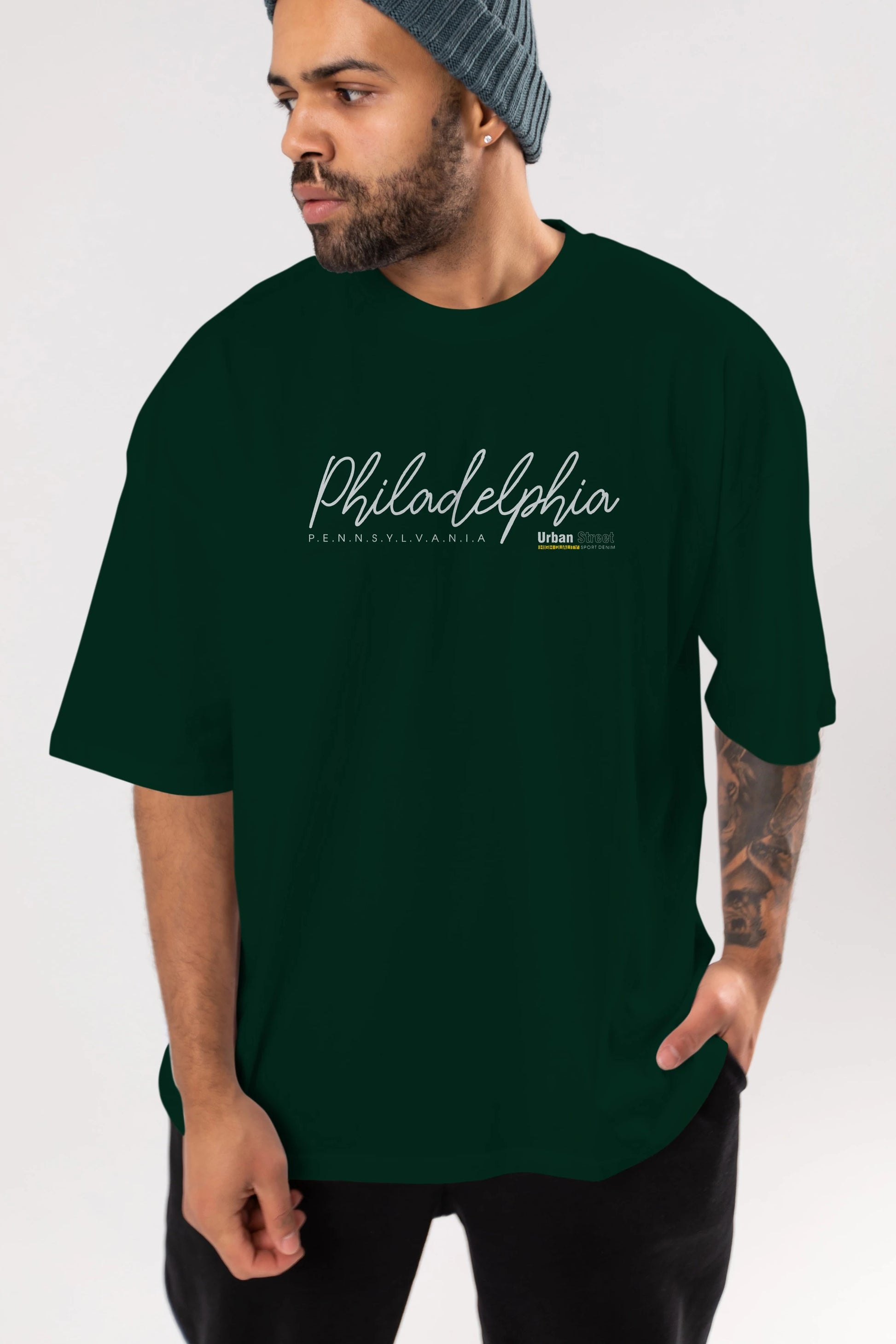 Philadelphia Urban Ön Baskılı Oversize t-shirt Erkek Kadın Unisex