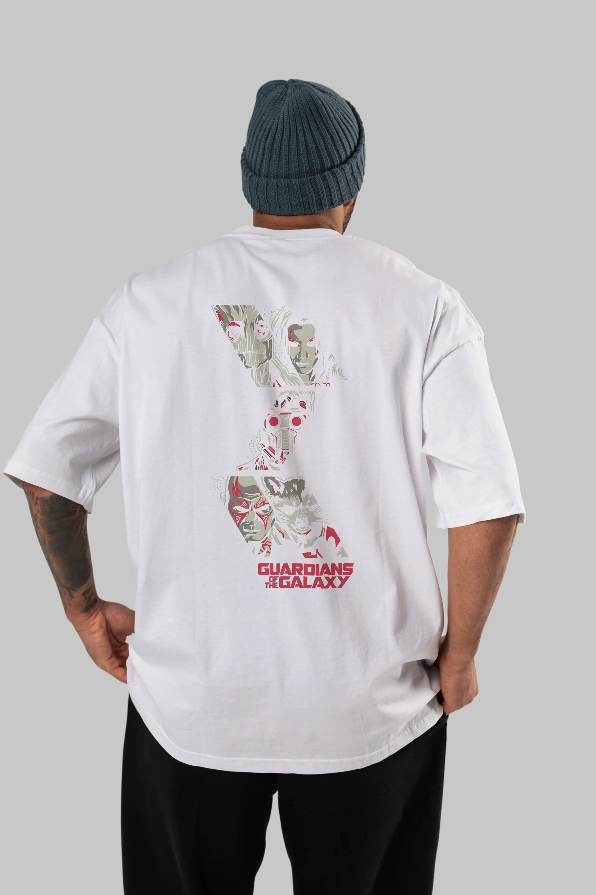 Guardians of The Galaxy (2) Arka Baskılı Oversize t-shirt Erkek Kadın Unisex %100 Pamuk Bisiklet Yaka tişort
