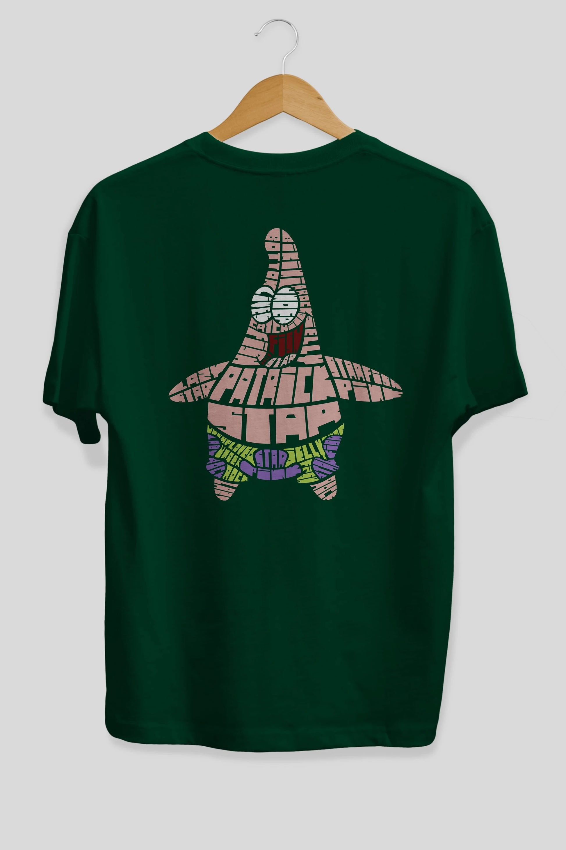 Patrick Star Arka Baskılı Oversize t-shirt %100 pamuk Erkek Kadın Unisex
