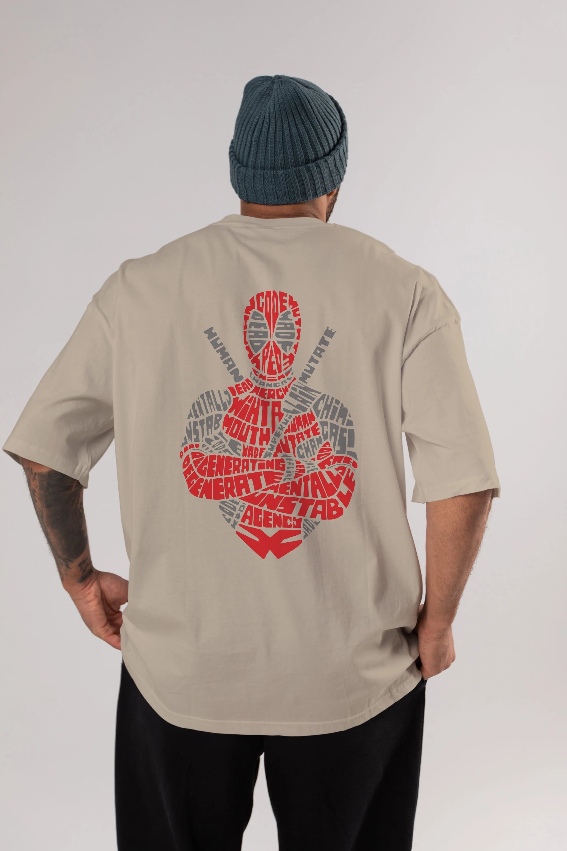 Deadpool (16) Arka Baskılı Oversize t-shirt Erkek Kadın Unisex %100 Pamuk Bisiklet Yaka tişort