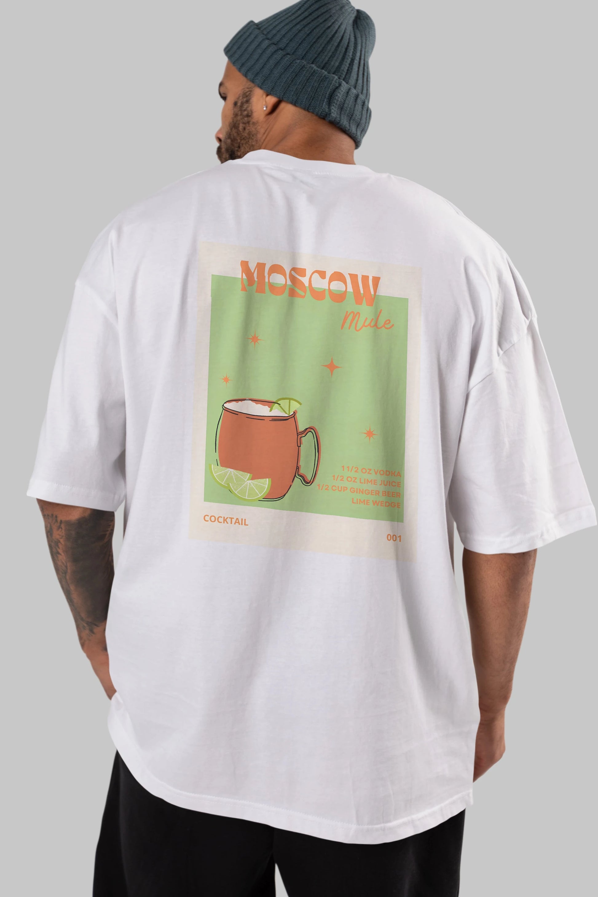 Moscow Mule 2 Arka Baskılı Oversize t-shirt Erkek Kadın Unisex %100 Pamuk Bisiklet Yaka tişort