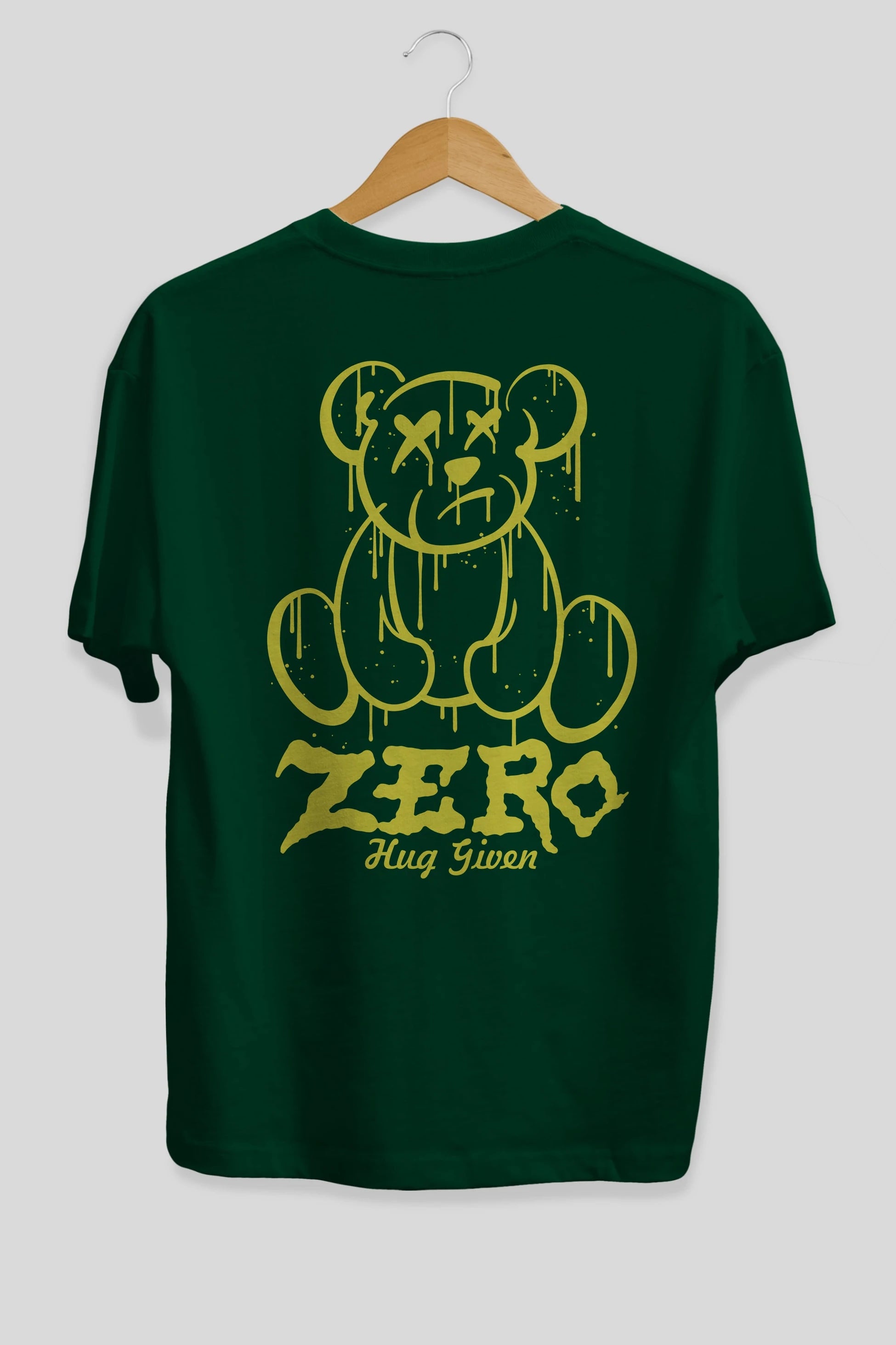 Zero Hug Given Bear Arka Baskılı Oversize t-shirt Erkek Kadın Unisex
