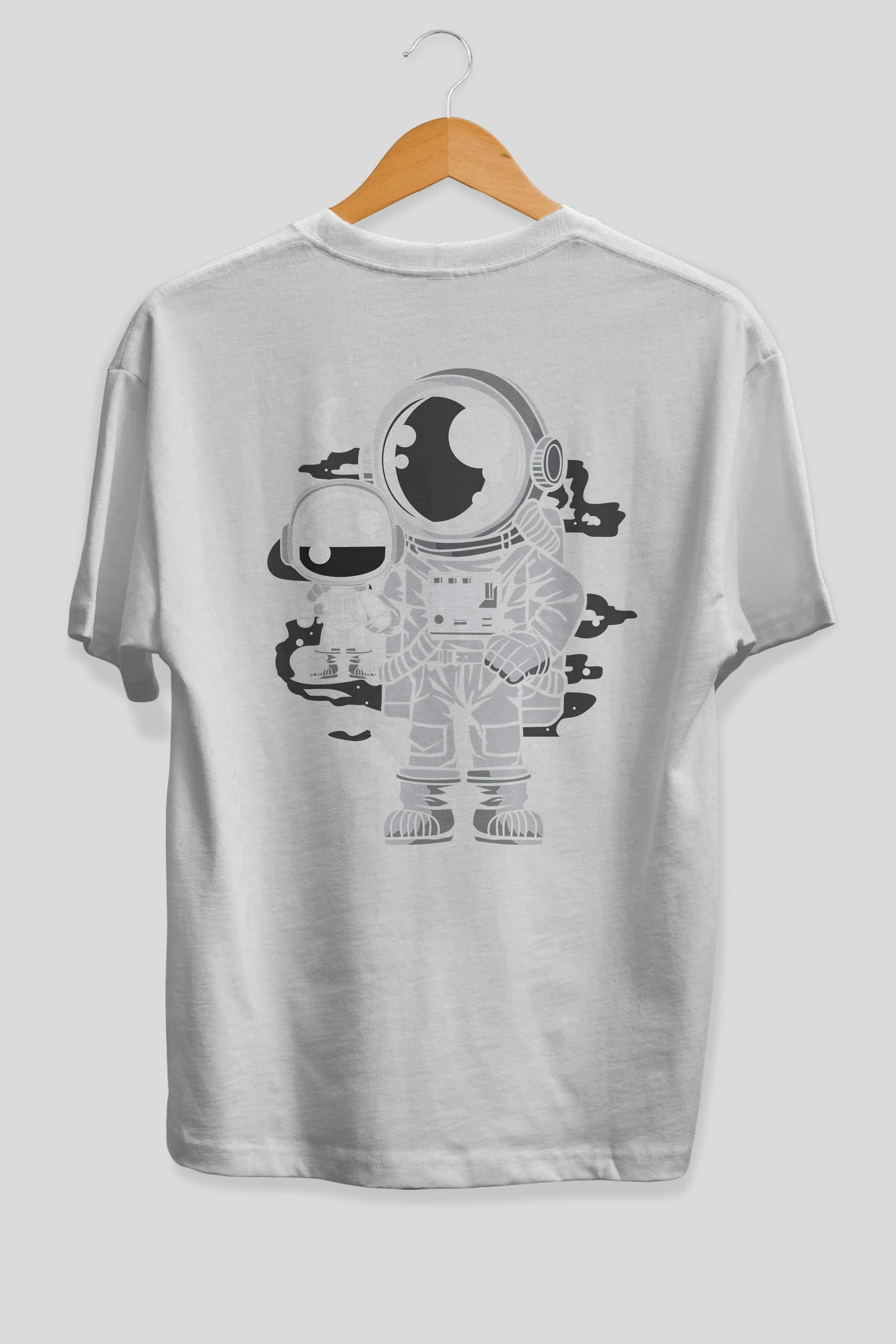 Astronaut And His Doll Arka Baskılı Oversize t-shirt Erkek Kadın Unisex