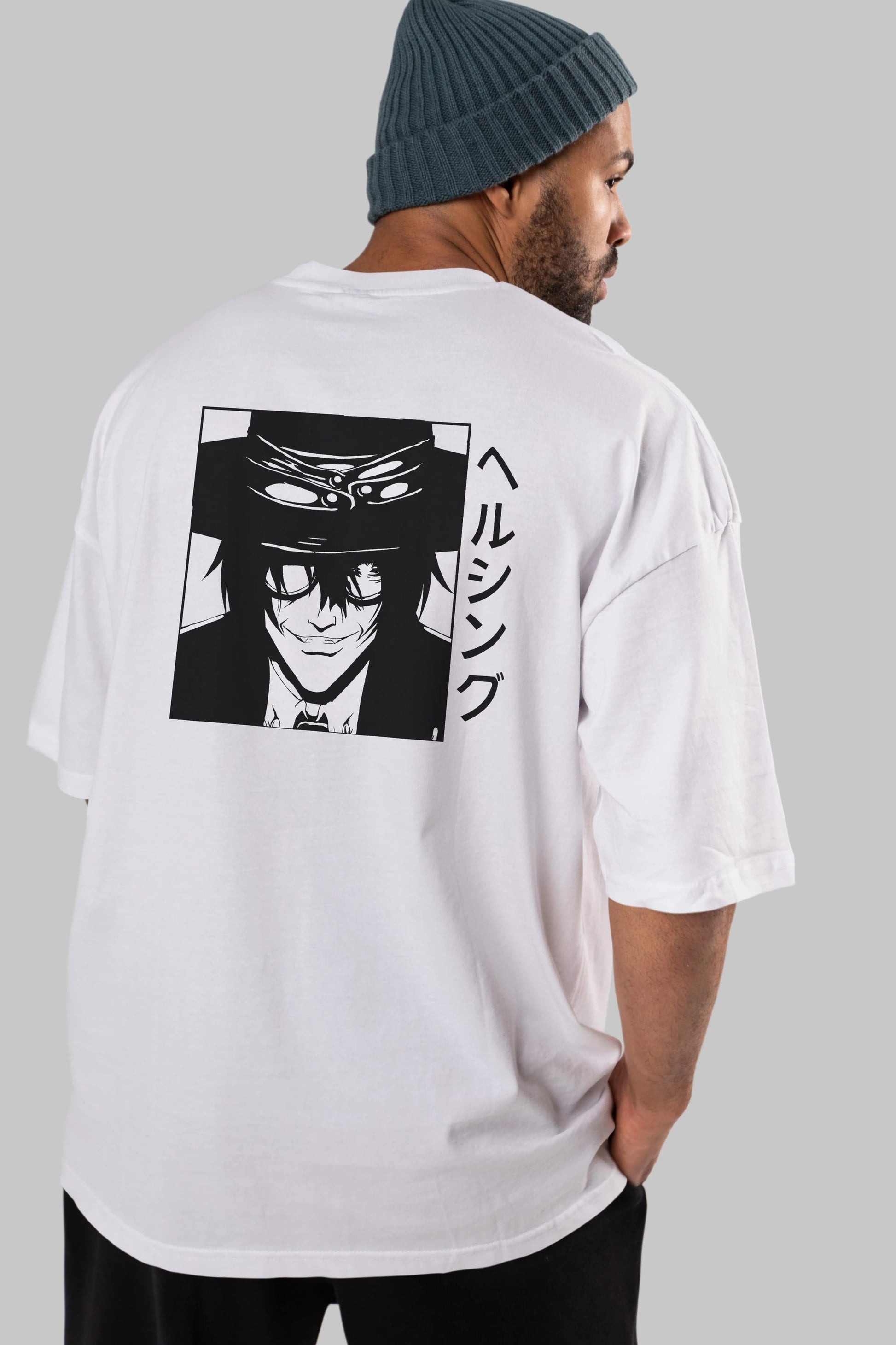 Alucard 1 Anime Arka Baskılı Oversize t-shirt Erkek Kadın Unisex
