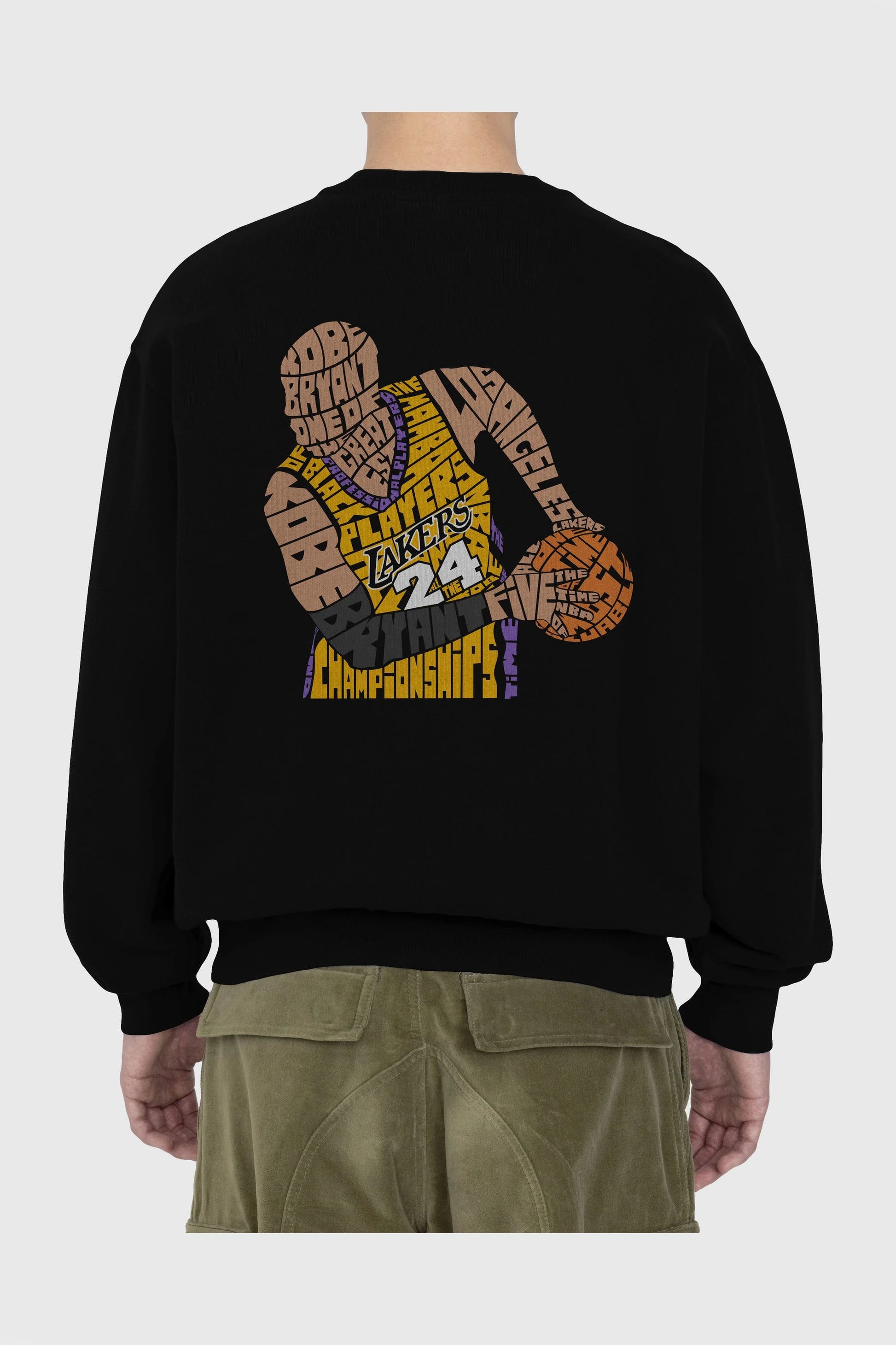 Kobe Bryant Arka Baskılı Oversize Sweatshirt Erkek Kadın Unisex