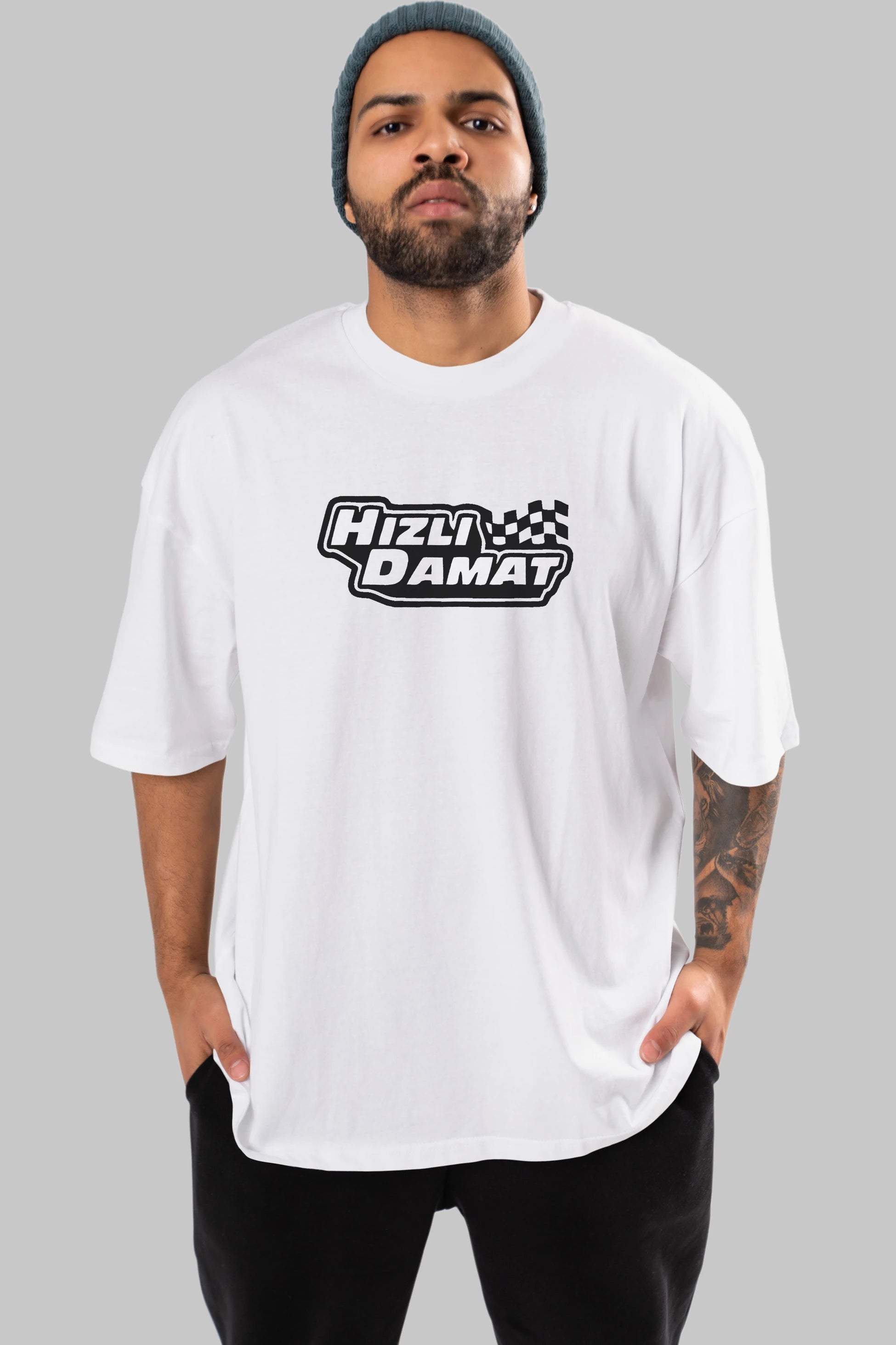 Hızlı Damat Ön Baskılı Oversize t-shirt %100 pamuk Erkek Kadın Unisex
