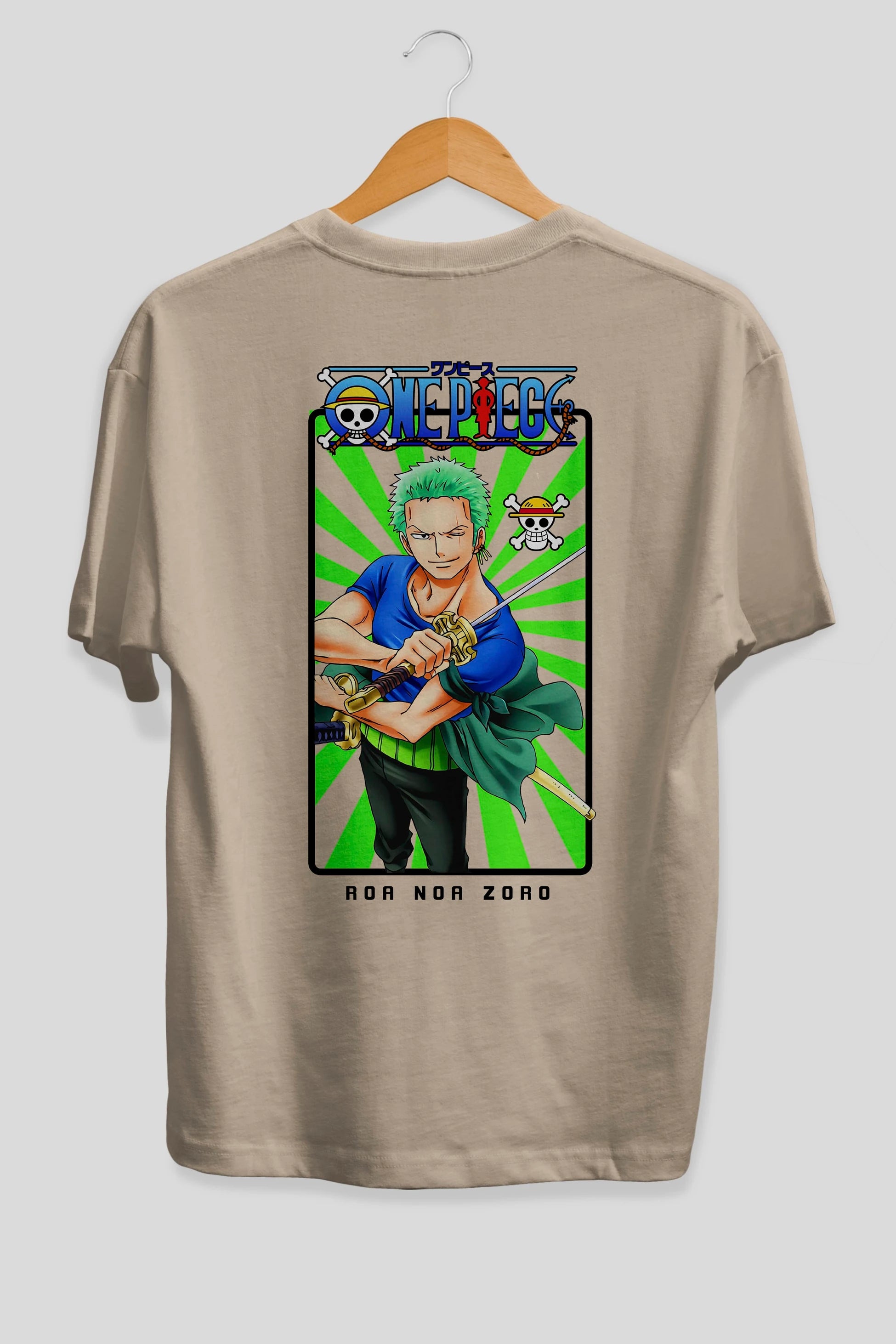 Roronoa Zoro 6 Anime Arka Baskılı Oversize t-shirt Erkek Kadın Unisex %100 pamuk tişort