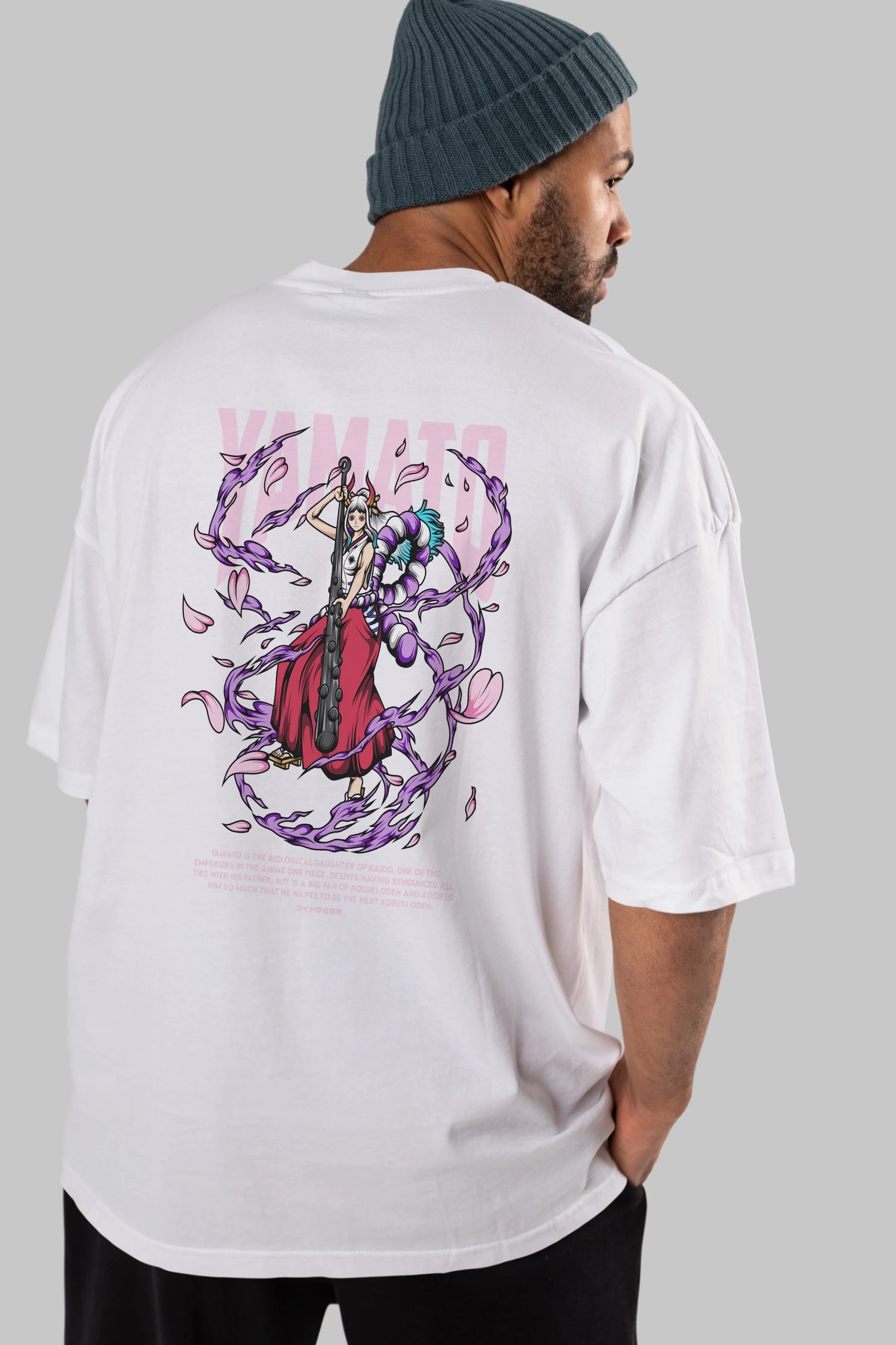 Yamato Anime Arka Baskılı Oversize t-shirt Erkek Kadın Unisex