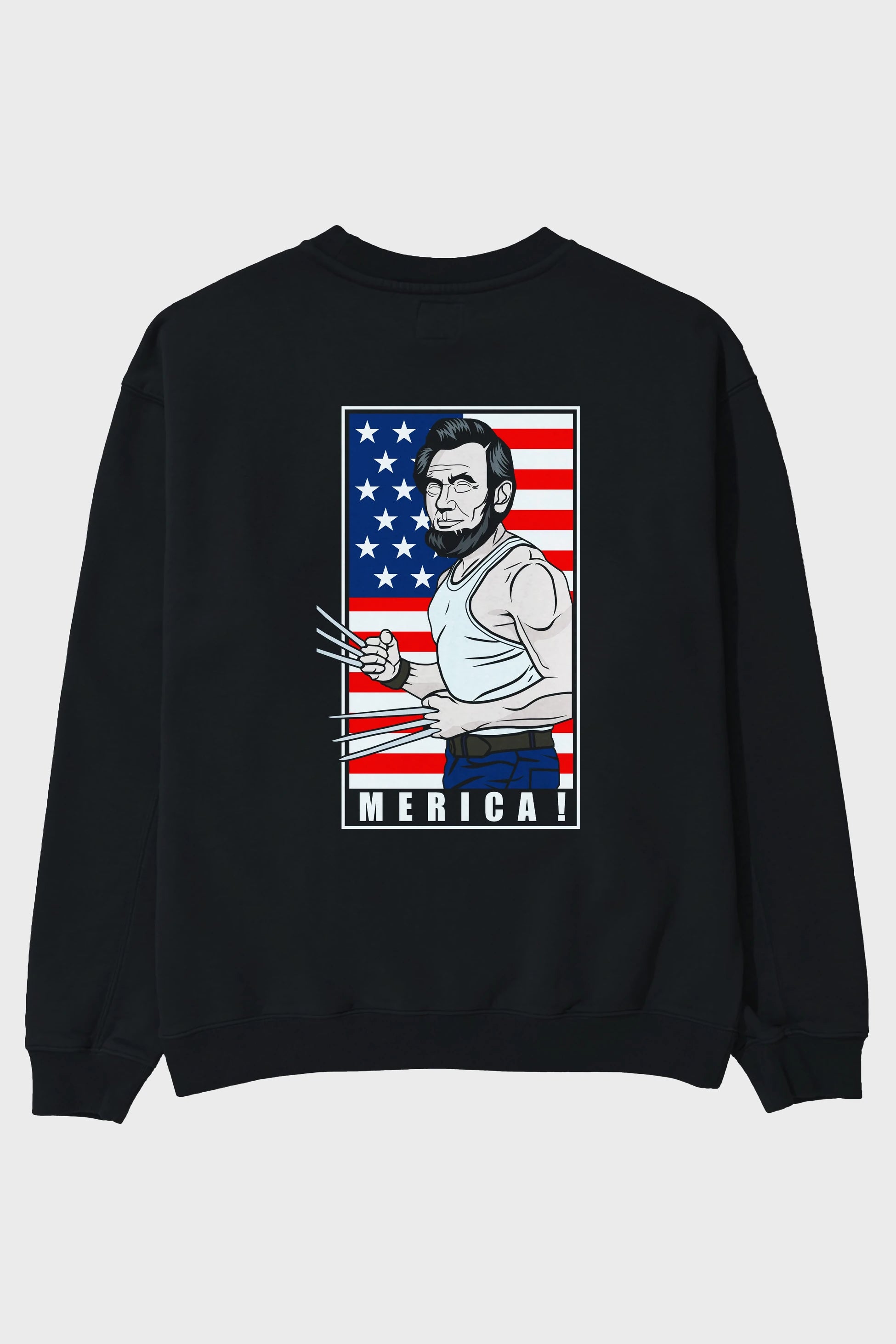 Wolverlincoln Arka Baskılı Oversize Sweatshirt Erkek Kadın Unisex