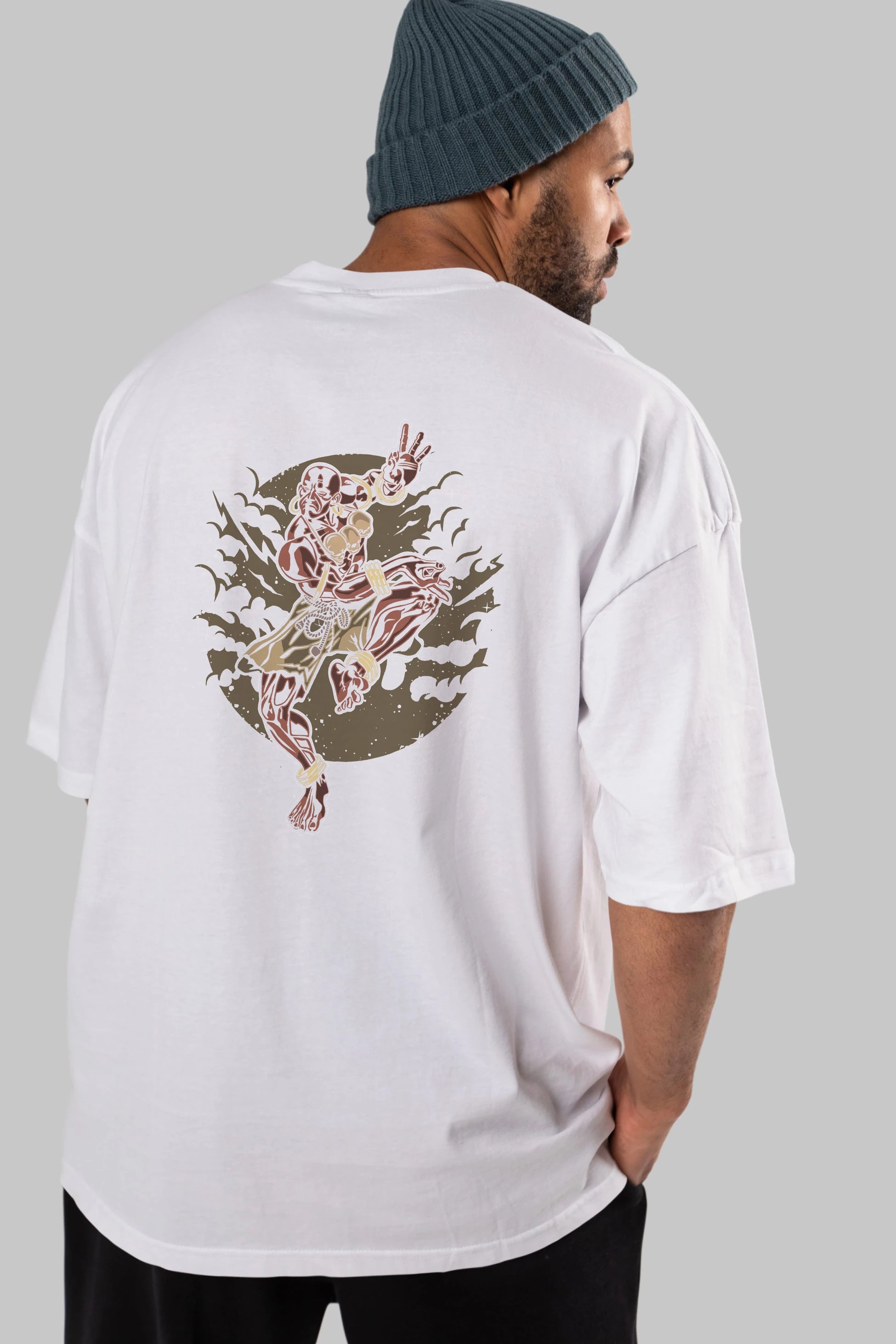 DHALSIM Arka Baskılı Oversize t-shirt Erkek Kadın Unisex %100 Pamuk