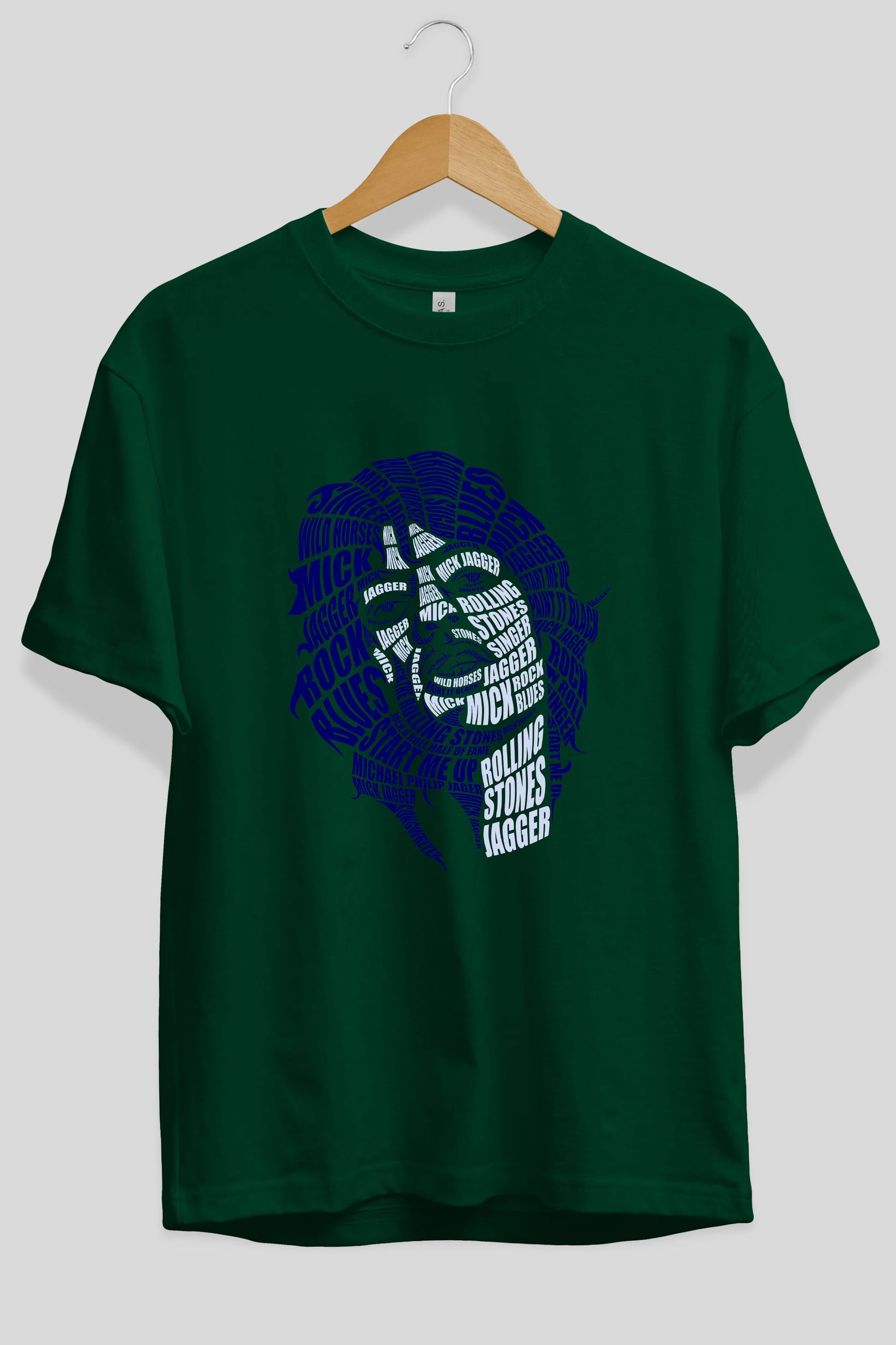 Mick Jagger Calligram Ön Baskılı Oversize t-shirt %100 pamuk Erkek Kadın Unisex