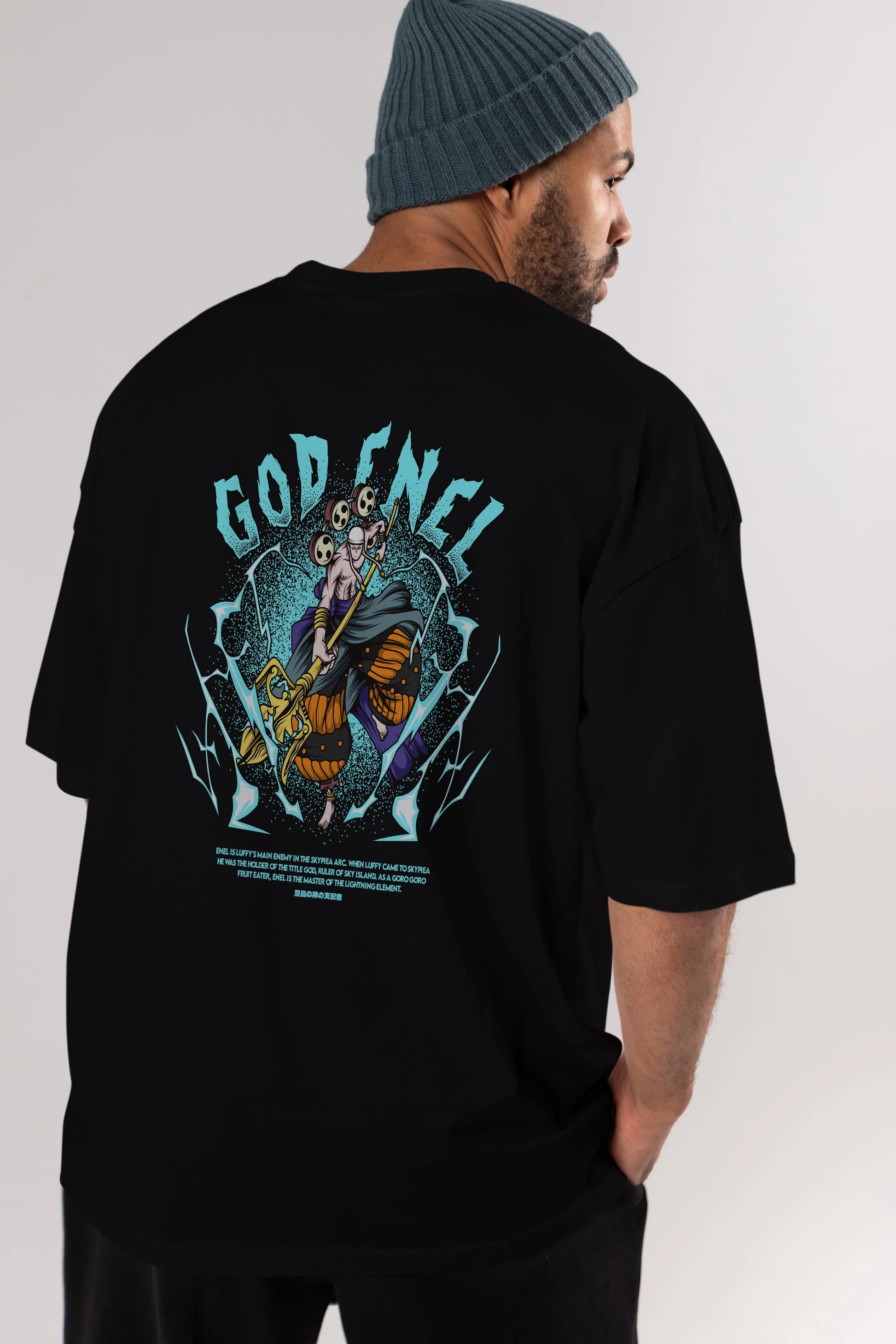 Eneru Anime Arka Baskılı Oversize t-shirt Erkek Kadın Unisex