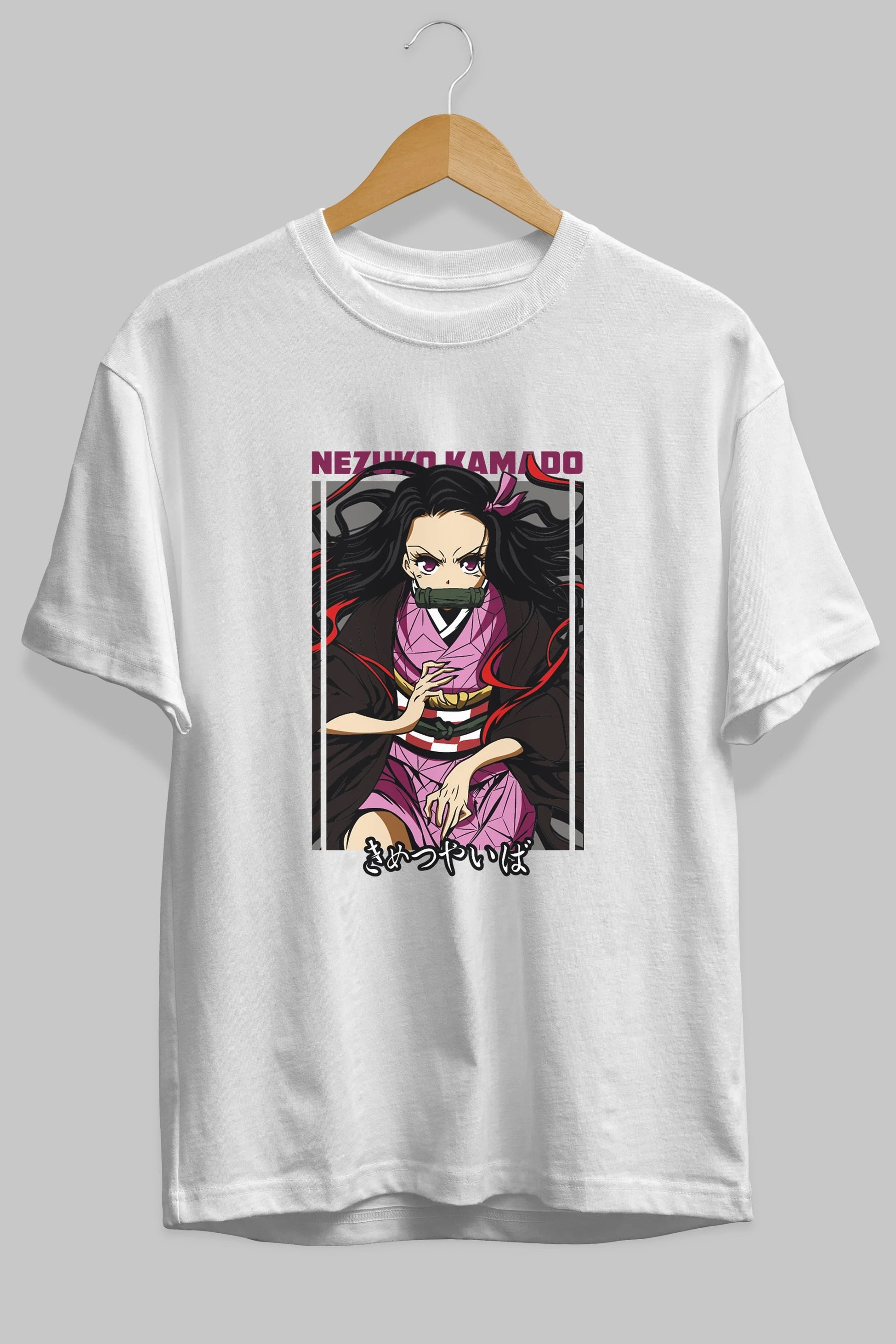 Nezuko Kamado 1 Anime Ön Baskılı Oversize t-shirt %100 pamuk Erkek Kadın Unisex