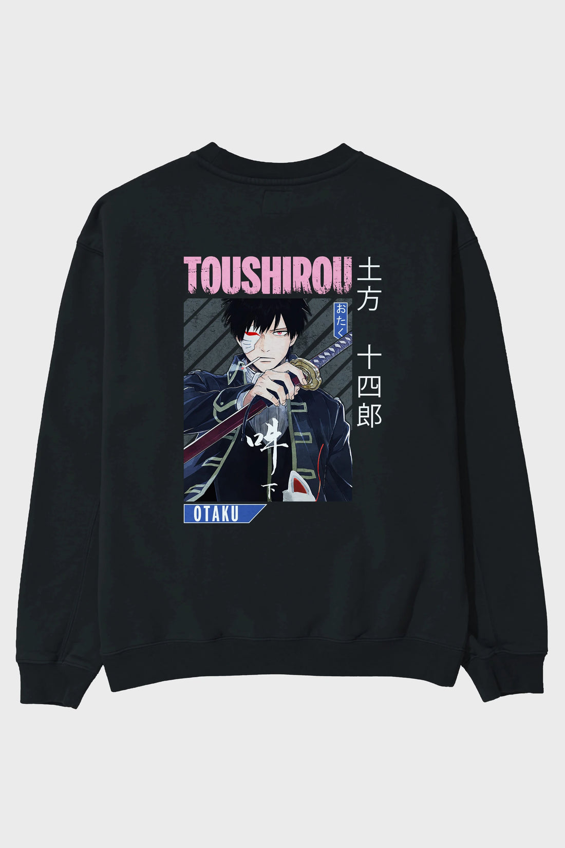 Toushirou Hijikata 1 Anime Arka Baskılı Oversize Sweatshirt Erkek Kadın Unisex