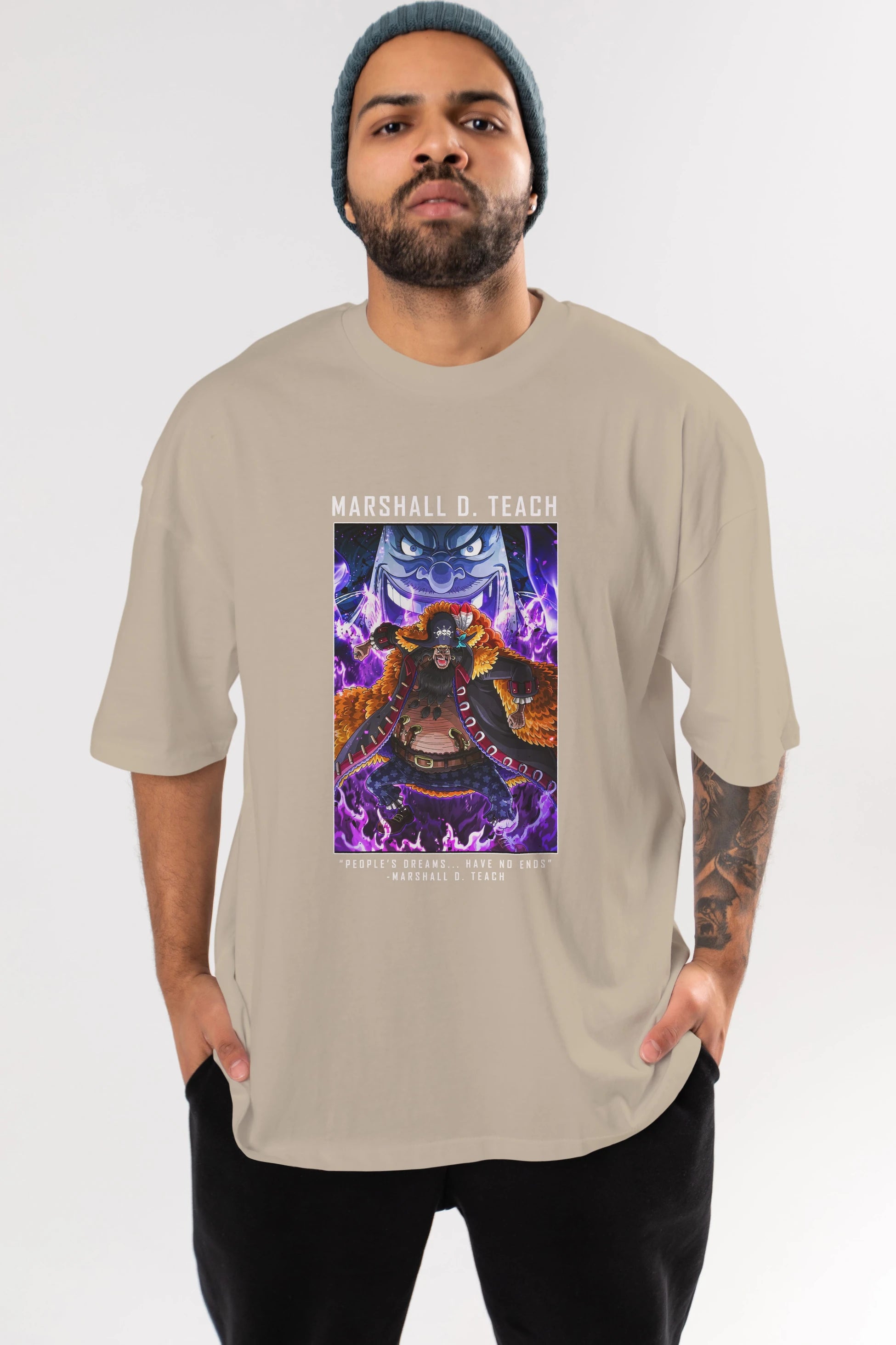 Blackbeard Anime Ön Baskılı Oversize t-shirt Erkek Kadın Unisex