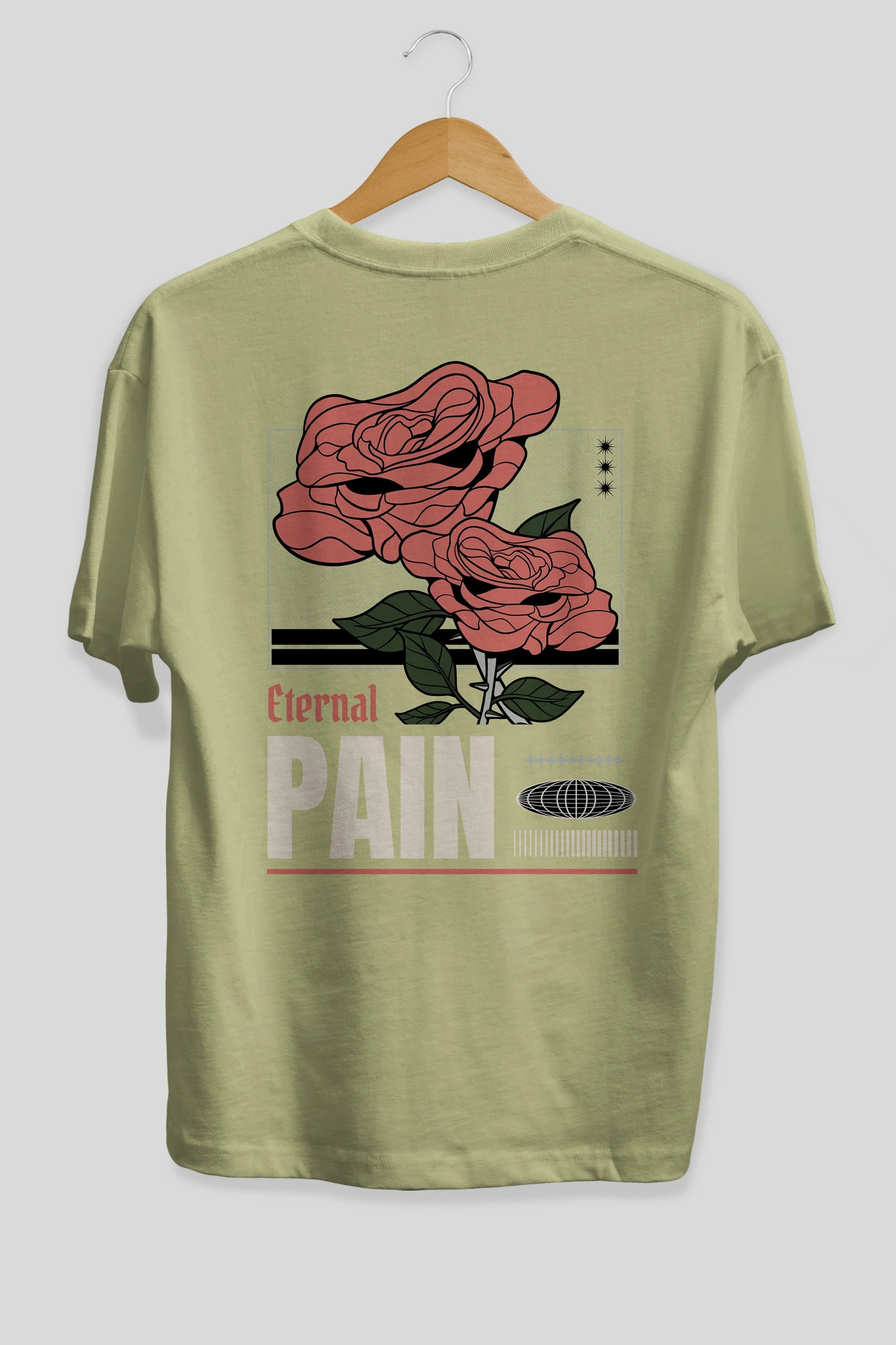 Eternal Pain Arka Baskılı Oversize t-shirt Erkek Kadın Unisex