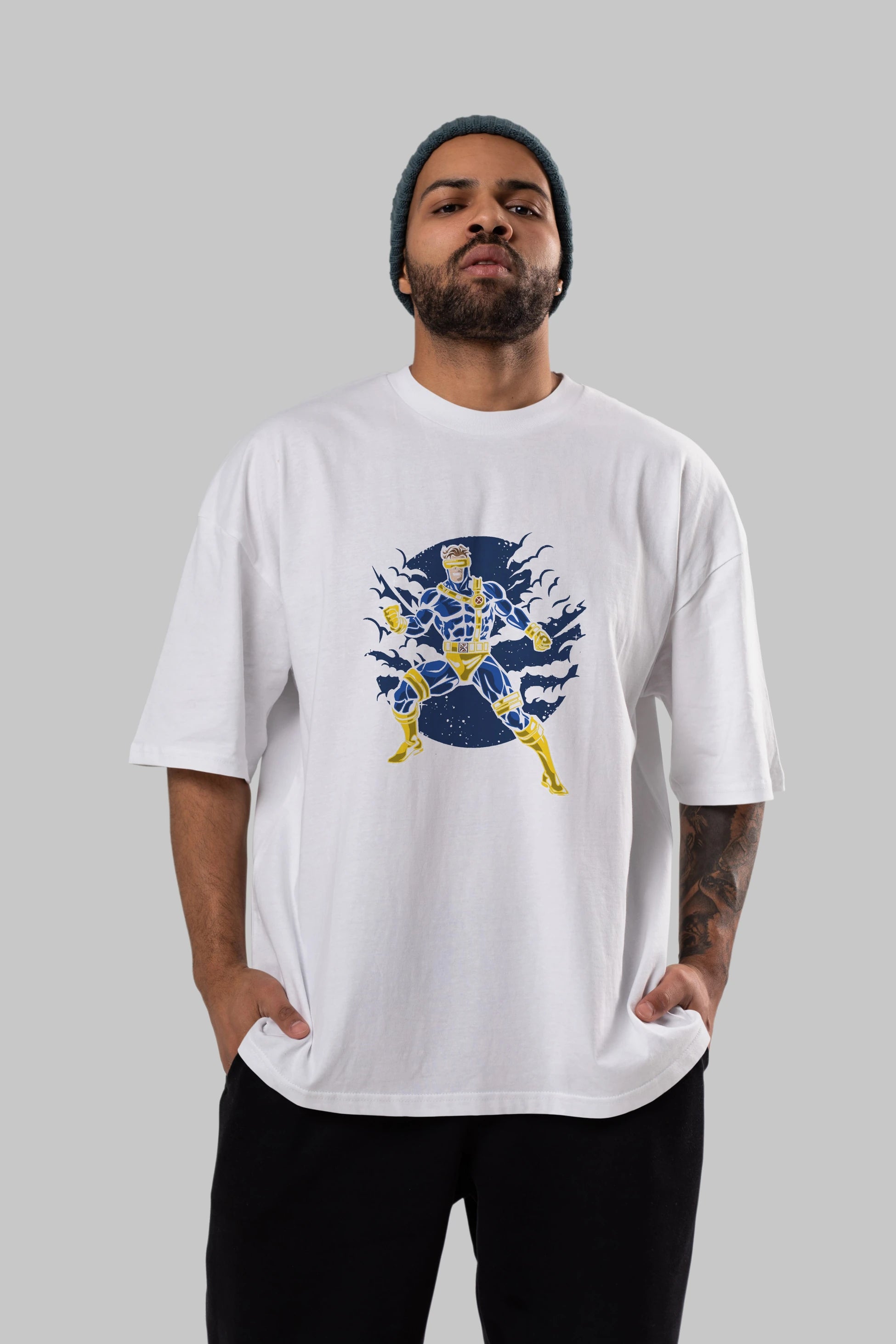 CYCLOPS Ön Baskılı Oversize t-shirt Erkek Kadın Unisex %100 Pamuk tişort