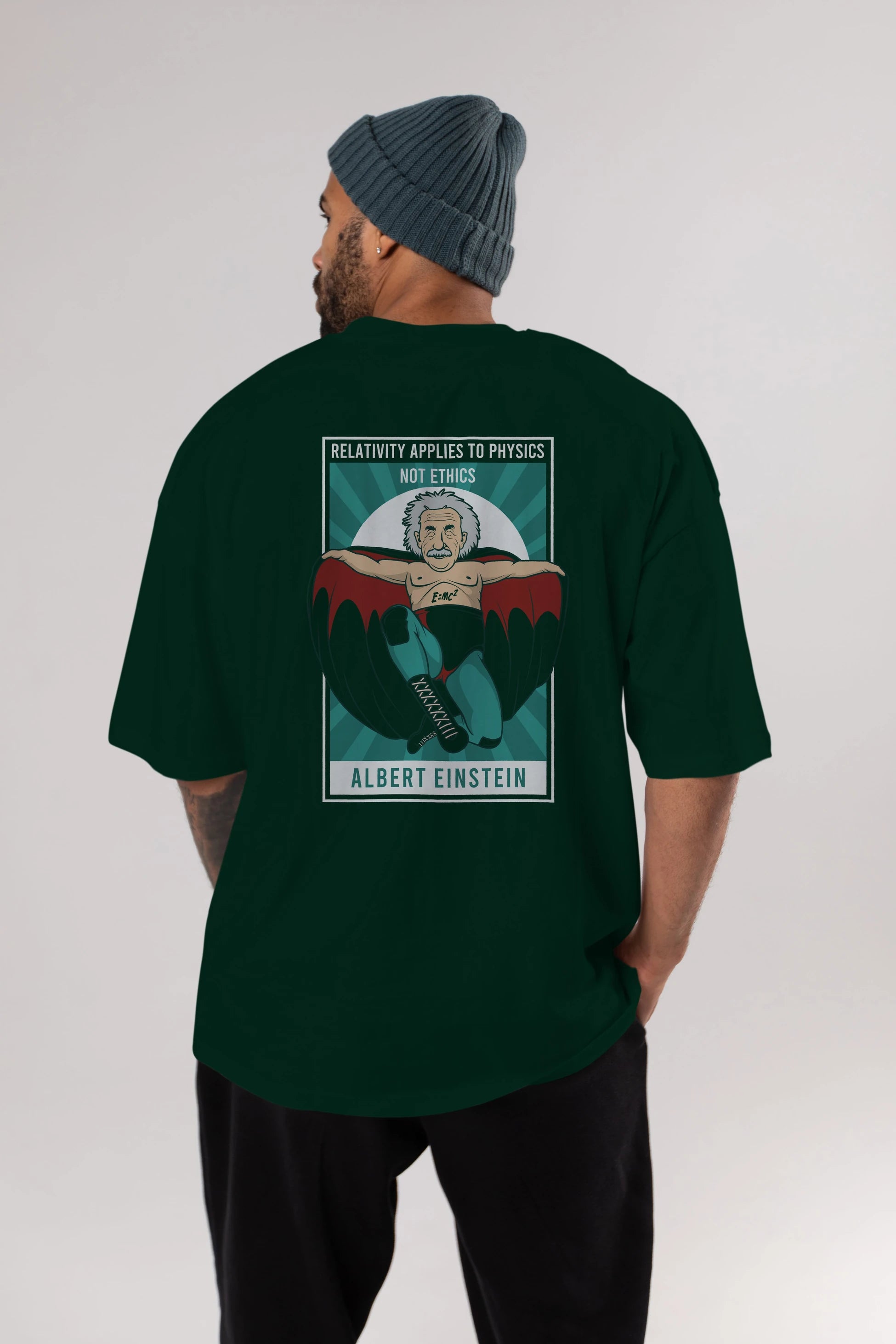 Nacho Libre Einstein Arka Baskılı Oversize t-shirt Erkek Kadın Unisex %100 Pamuk tişort