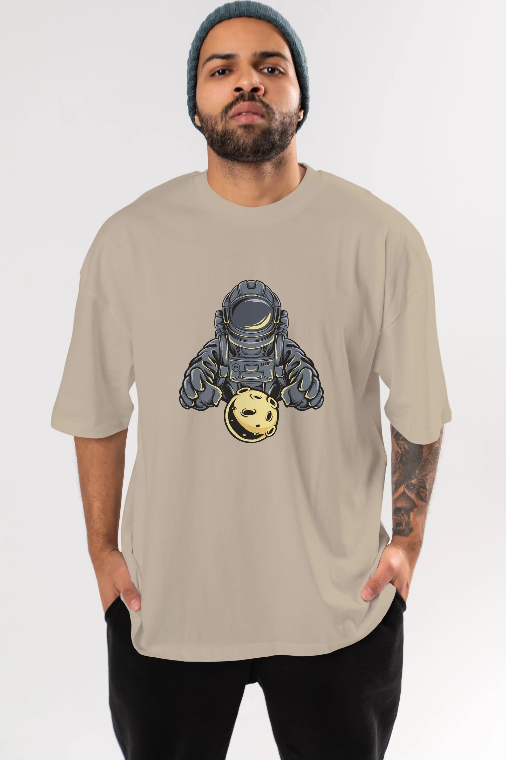 Astromoon tshirt Ön Baskılı Oversize t-shirt Erkek Kadın Unisex