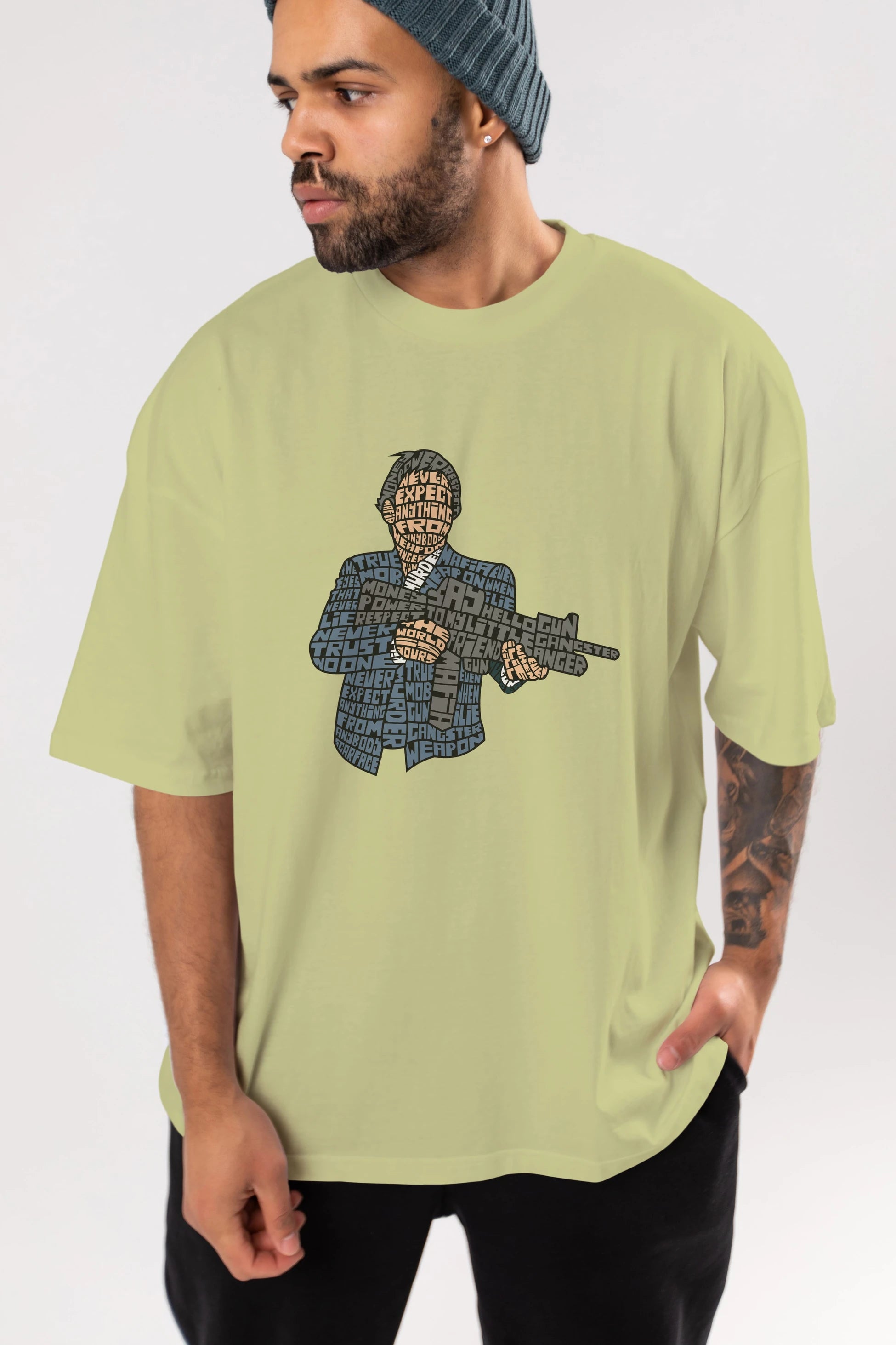 Mafia Ön Baskılı Oversize t-shirt %100 pamuk Erkek Kadın Unisex