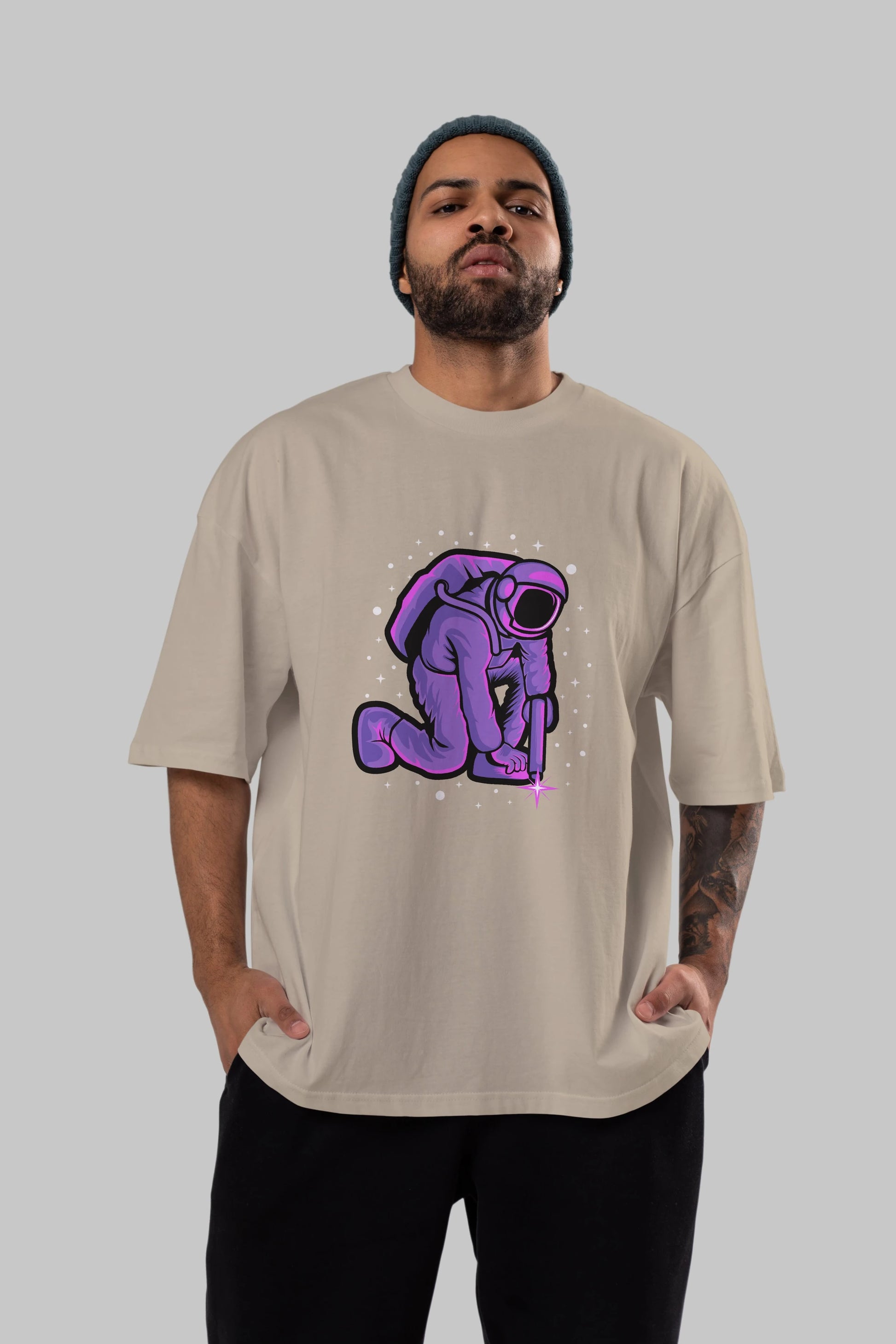 Welding in Space Ön Baskılı Oversize t-shirt Erkek Kadın Unisex