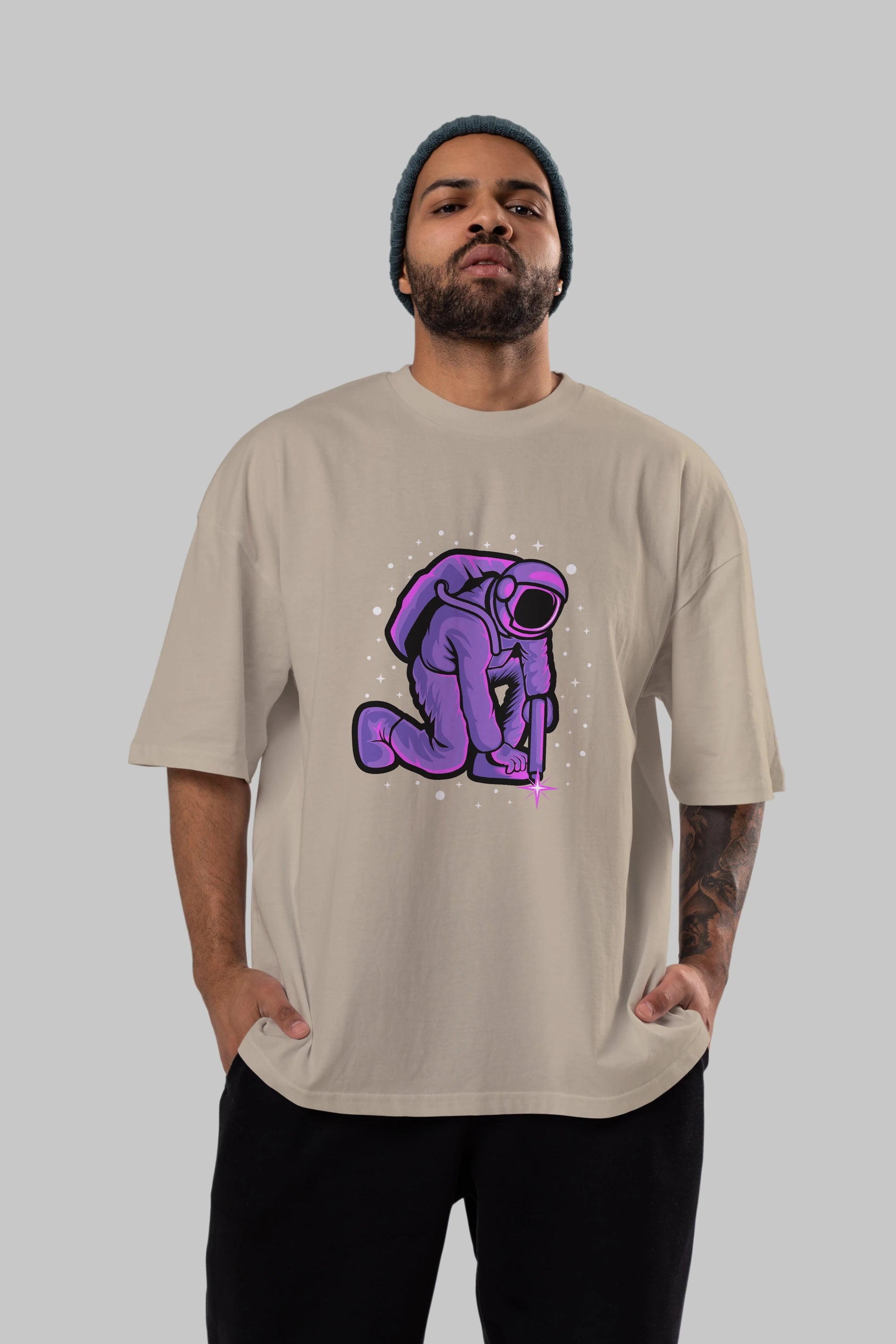 Welding in Space Ön Baskılı Oversize t-shirt Erkek Kadın Unisex