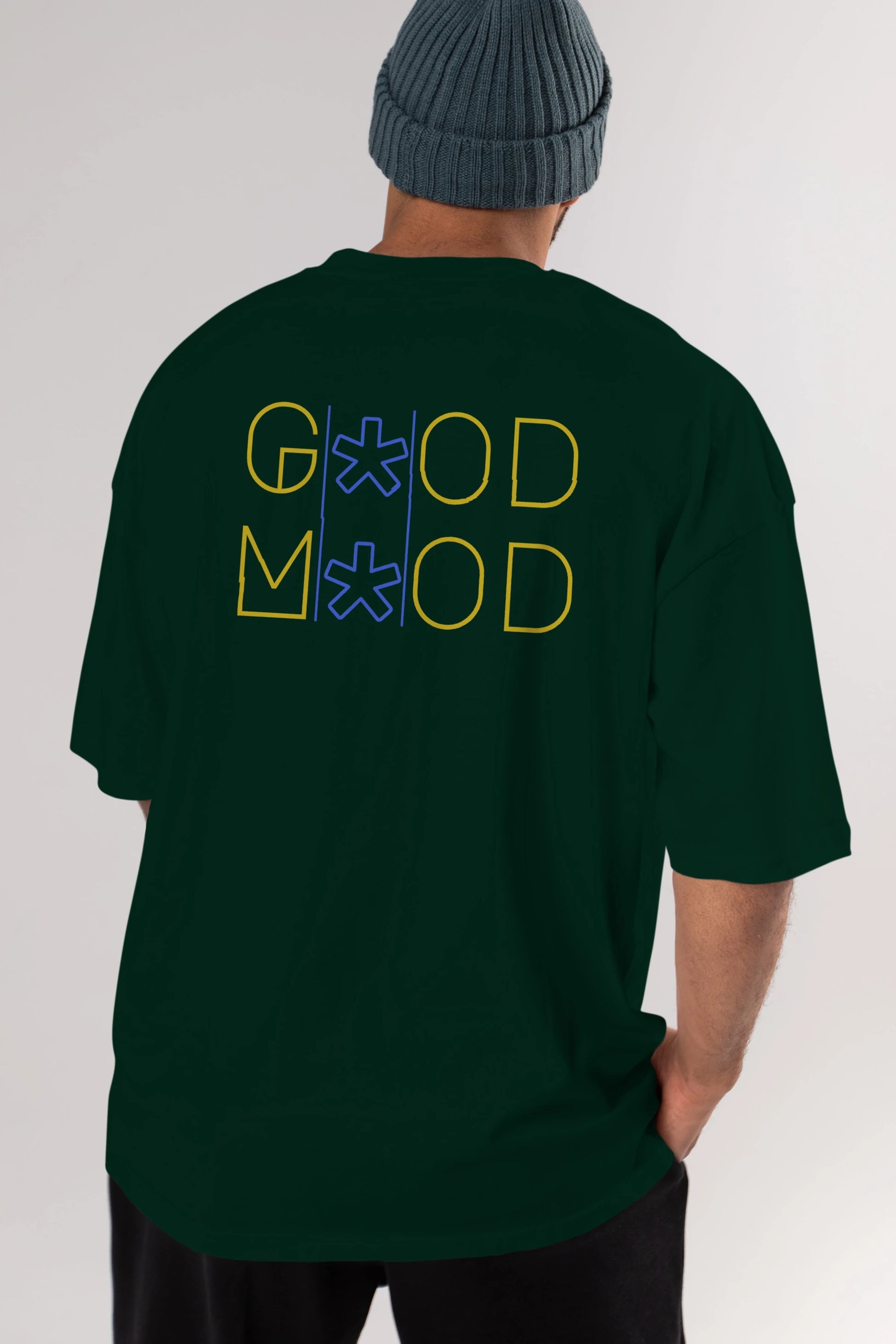 Good Mood Yazılı Arka Baskılı Oversize t-shirt Erkek Kadın Unisex
