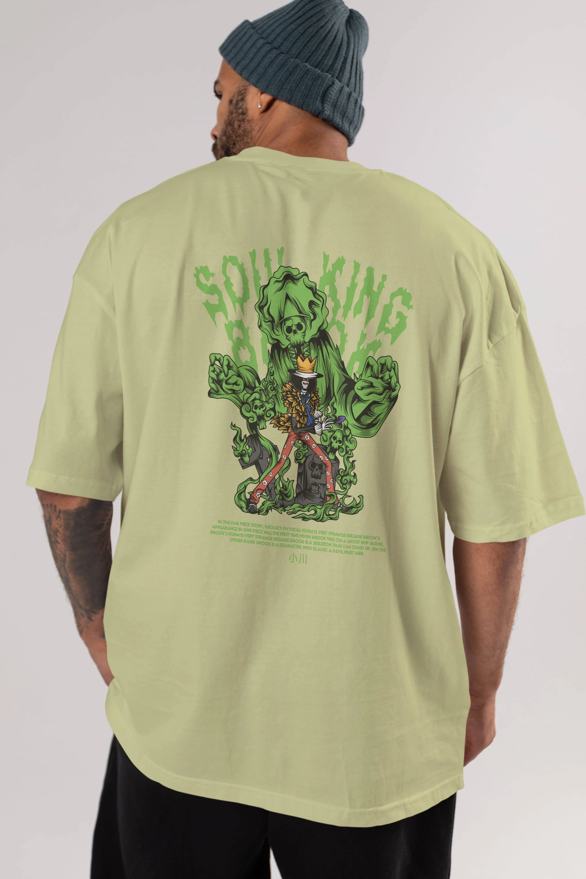 Soul King Brook Anime Arka Baskılı Oversize t-shirt Erkek Kadın Unisex