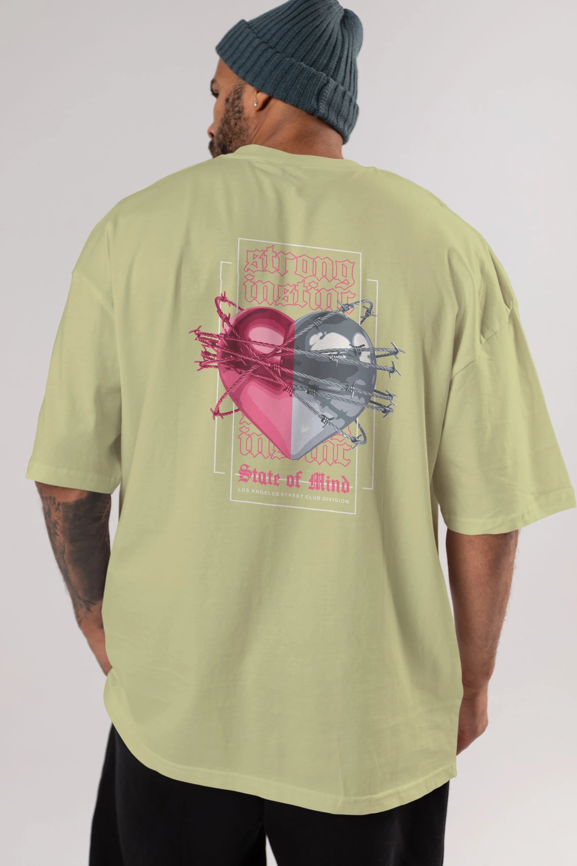 State of Mind Arka Baskılı Oversize t-shirt Erkek Kadın Unisex