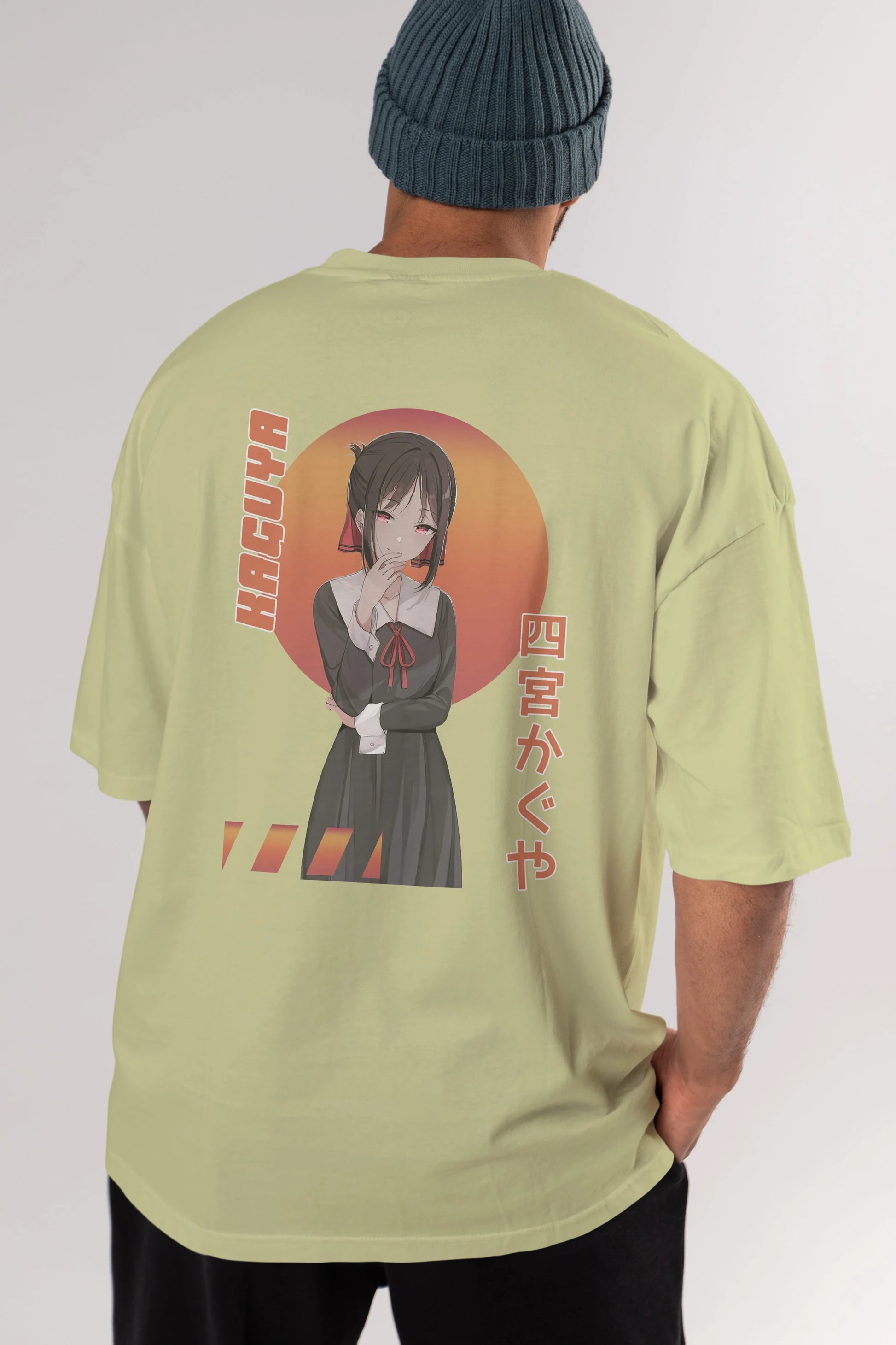 Kaguya Shinomiya 5 Anime Arka Baskılı Oversize t-shirt Erkek Kadın Unisex