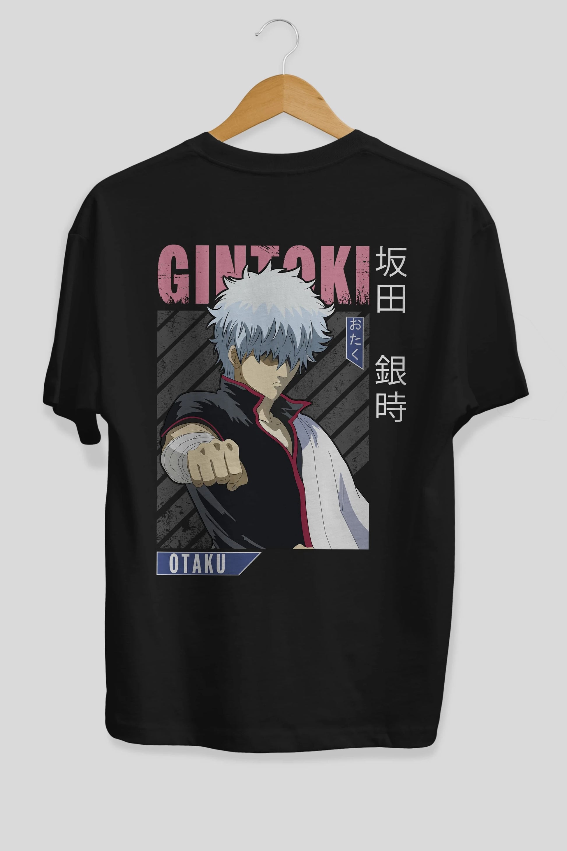 Gintoki Sakata GINTAMA 2 Anime Arka Baskılı Oversize t-shirt Erkek Kadın Unisex
