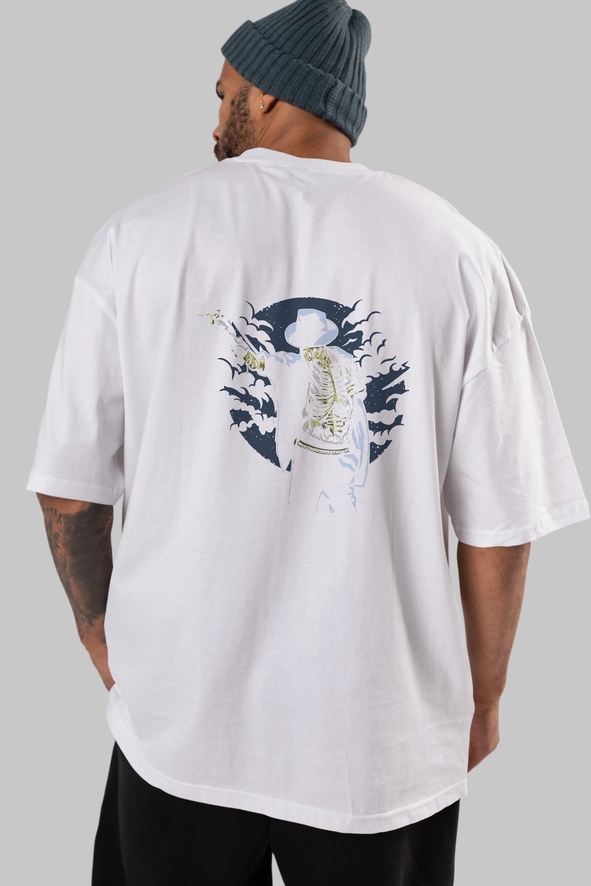 Zombie Pop Arka Baskılı Oversize t-shirt Erkek Kadın Unisex %100 Pamuk