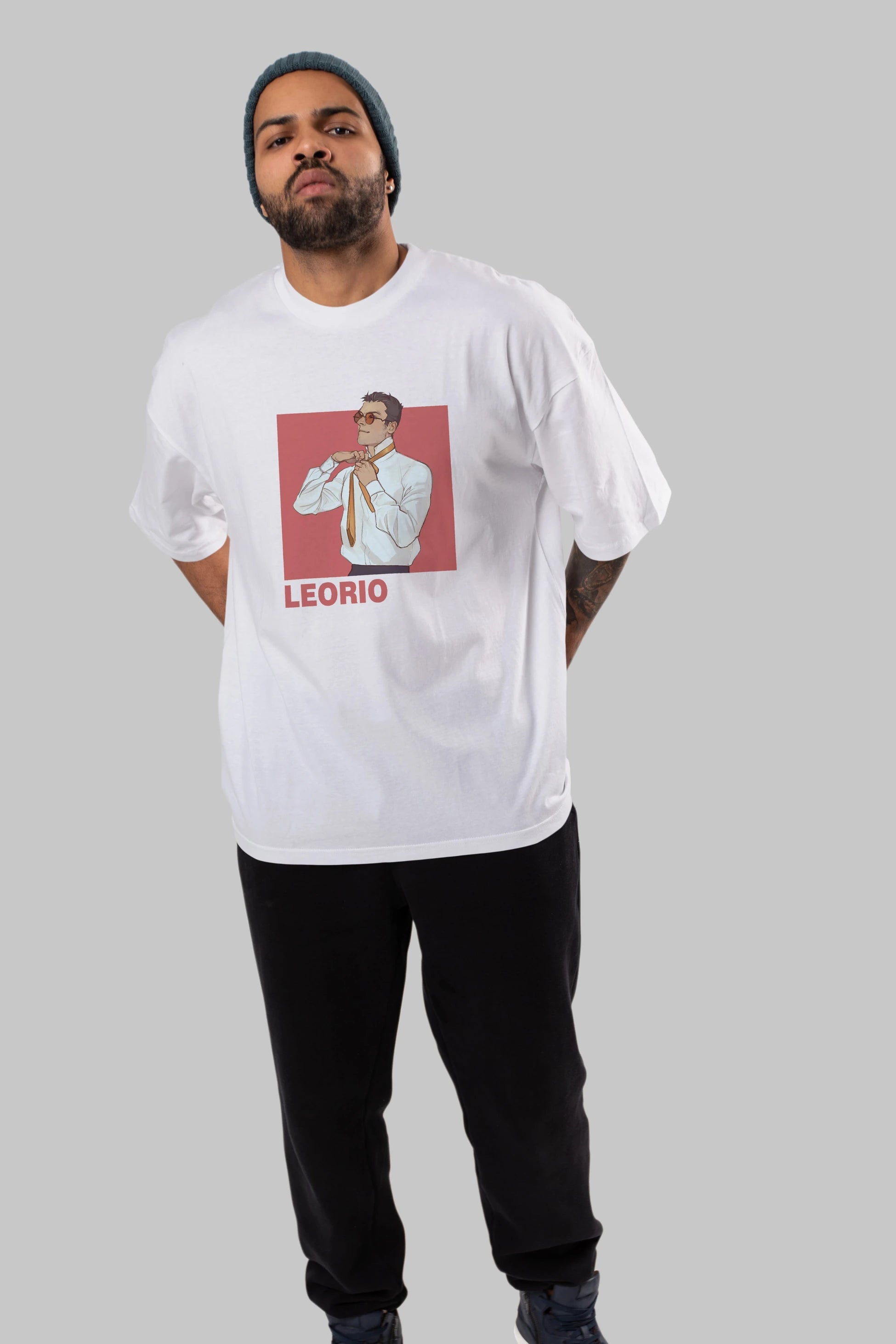 Leorio Paladiknight 5 Anime Ön Baskılı Oversize t-shirt %100 pamuk Erkek Kadın Unisex