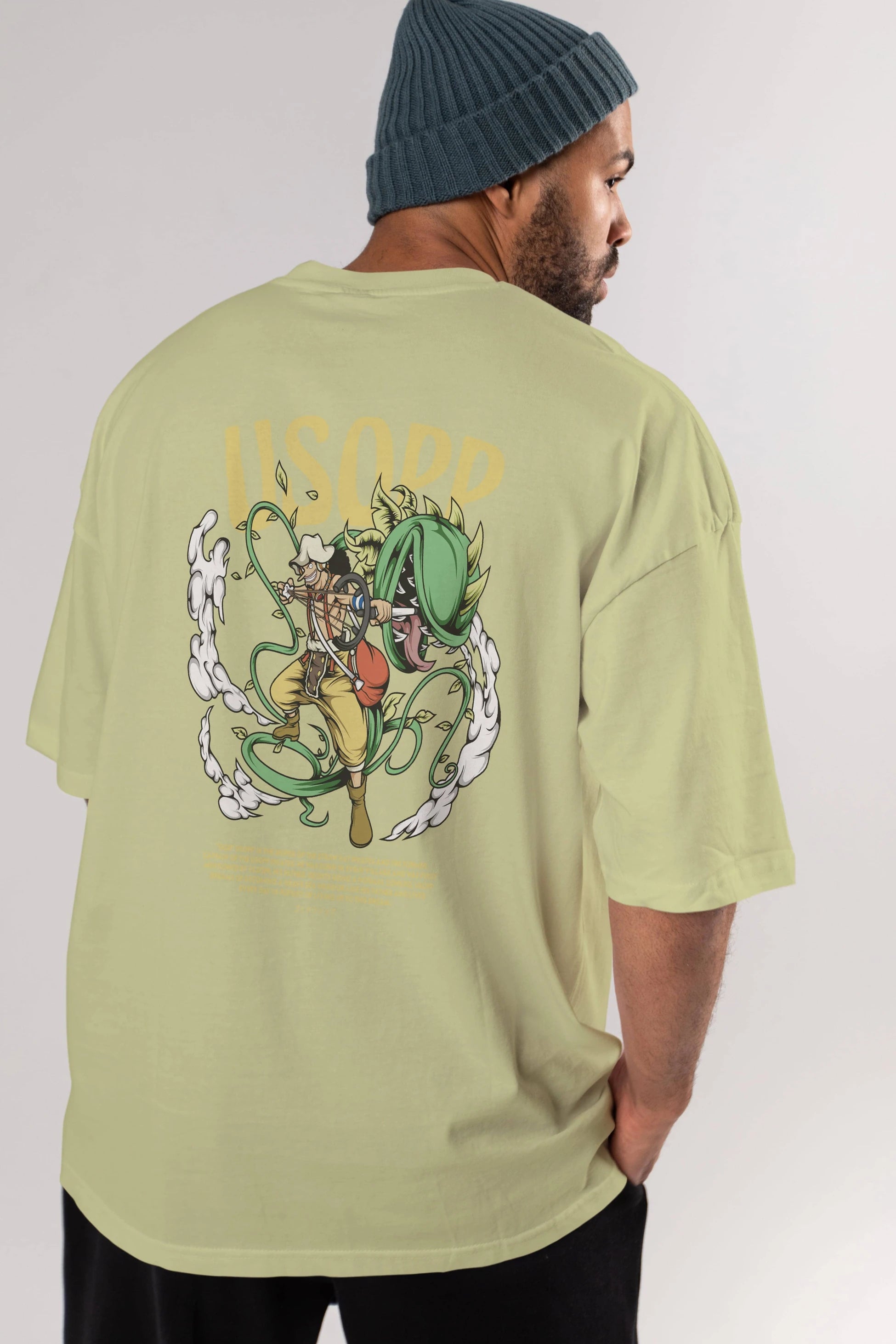Usopp Anime Arka Baskılı Oversize t-shirt Erkek Kadın Unisex