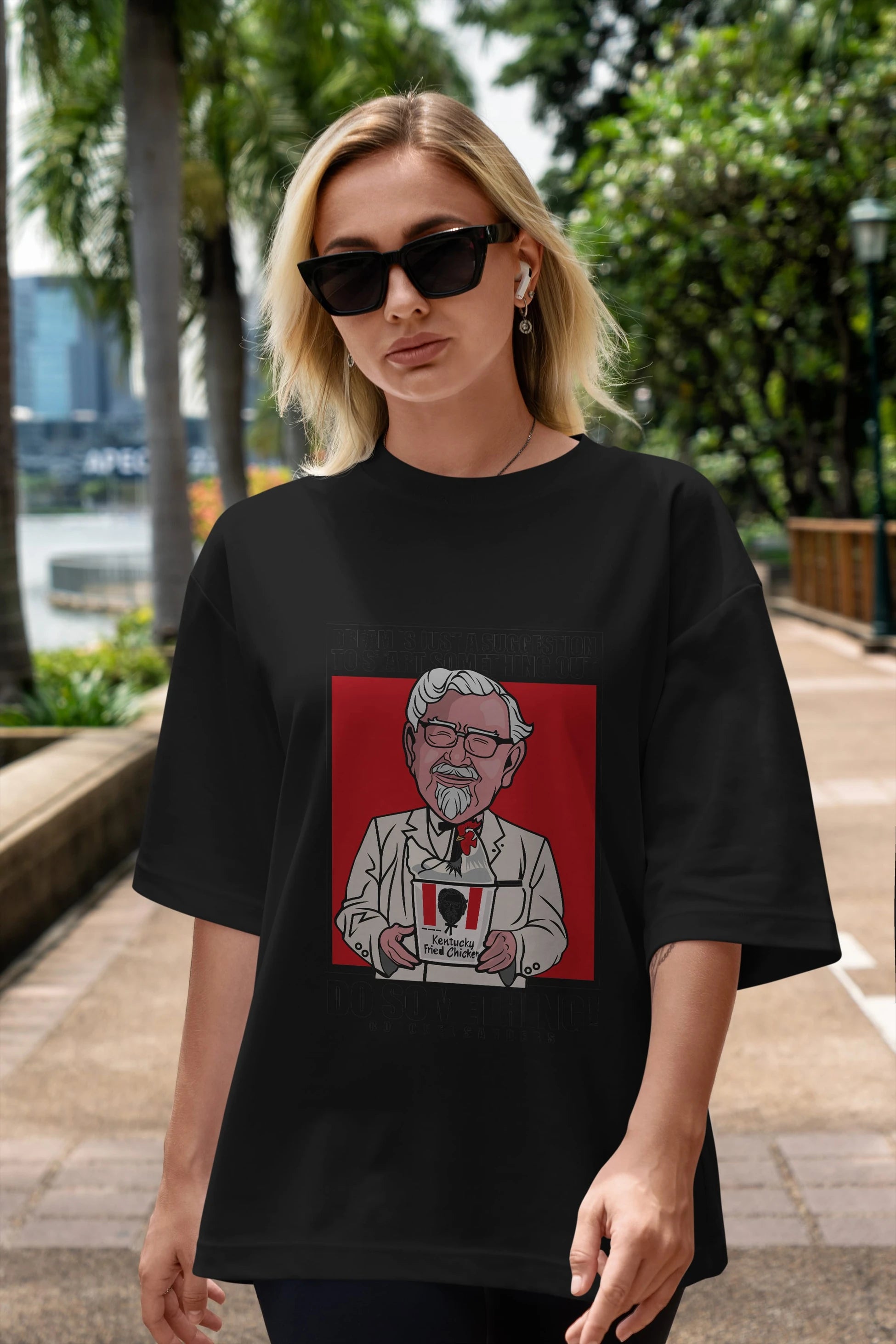 Colonel Sanders Ön Baskılı Oversize t-shirt Erkek Kadın Unisex %100 Pamuk tişort
