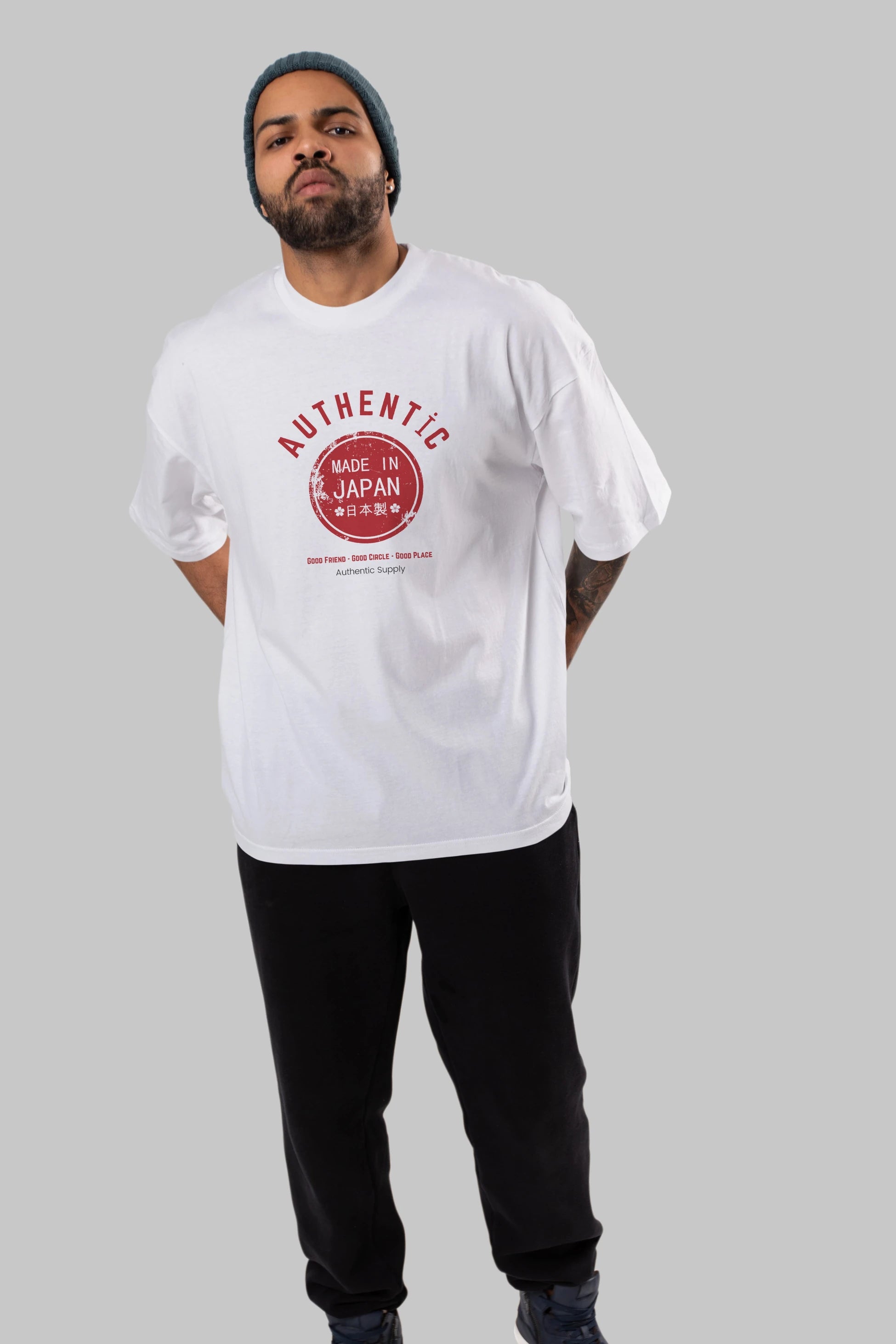 Authentic Japan Style Ön Baskılı Oversize t-shirt Erkek Kadın Unisex