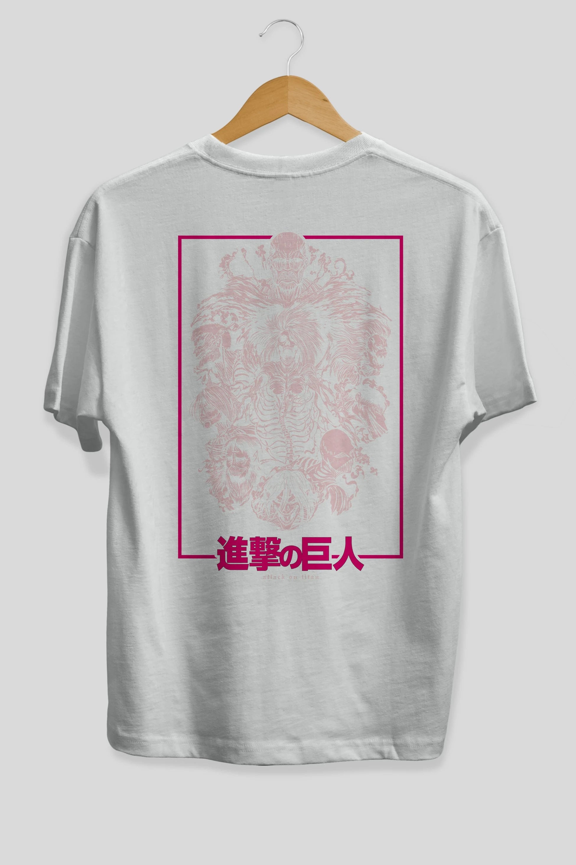 ATTACK ON TITANS Anime Arka Baskılı Oversize t-shirt Erkek Kadın Unisex