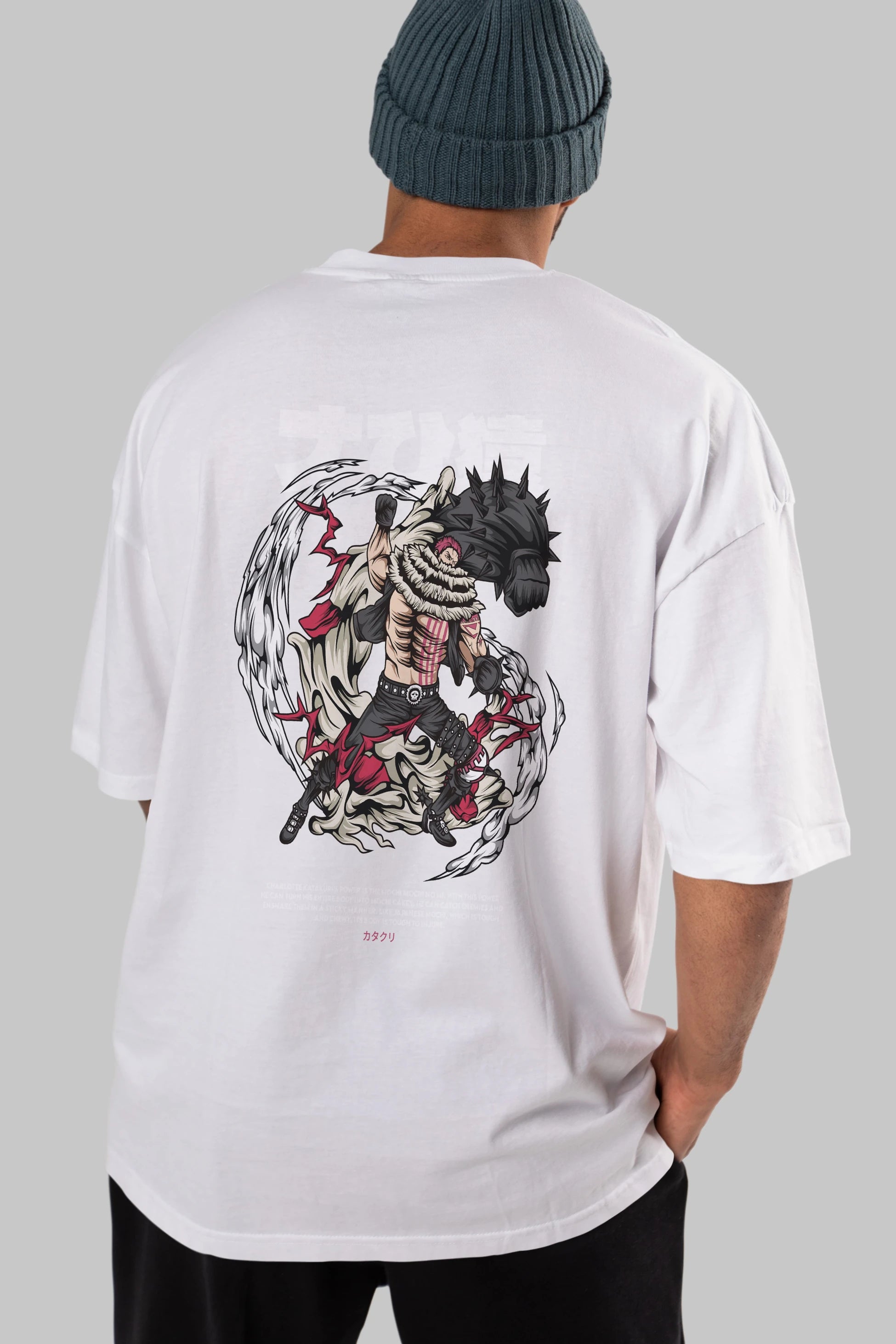 Katakuri Anime Arka Baskılı Oversize t-shirt Erkek Kadın Unisex