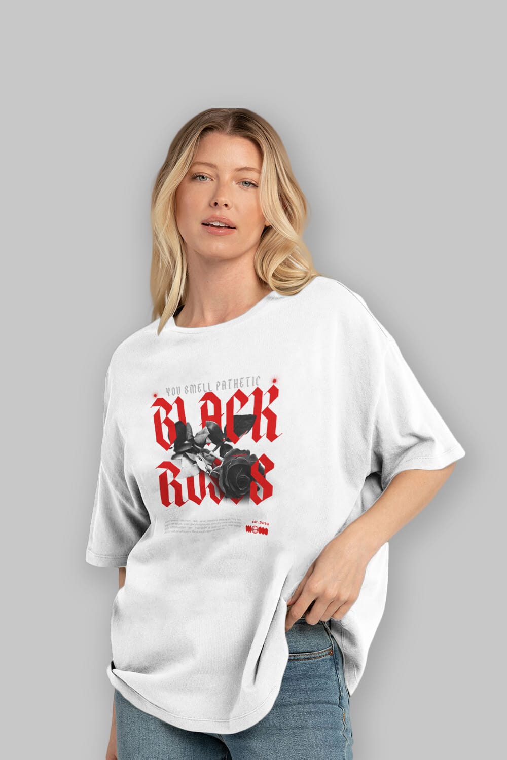 Black Roses Ön Baskılı Oversize t-shirt Erkek Kadın Unisex