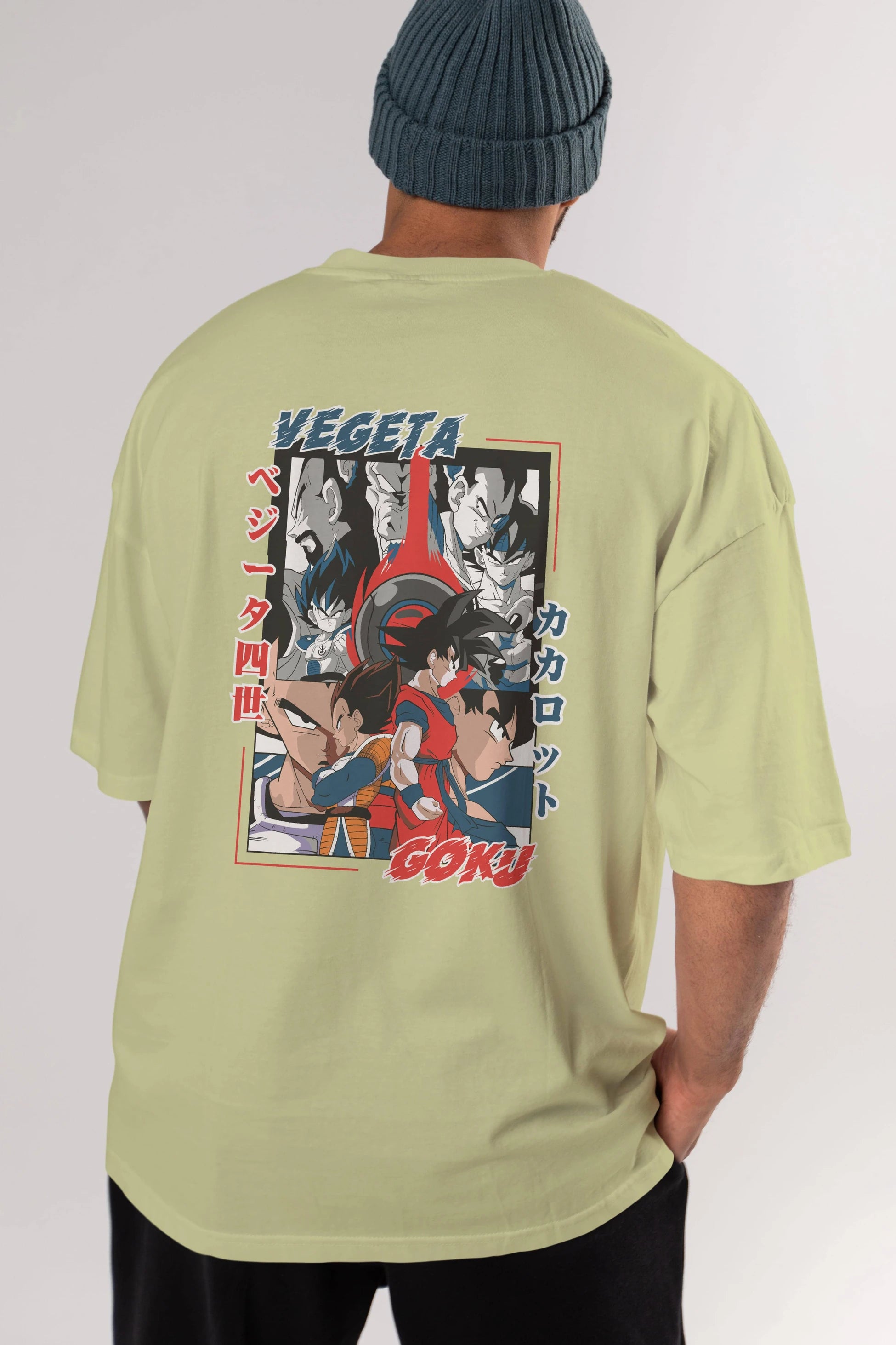 VEGETA VS GOKU Anime Arka Baskılı Oversize t-shirt Erkek Kadın Unisex